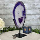 Brazilian Purple Agate Slice on Metal Base, 12.4" Tall Model #5065PU-045 by Brazil Gems - Brazil GemsBrazil GemsBrazilian Purple Agate Slice on Metal Base, 12.4" Tall Model #5065PU-045 by Brazil GemsSlices on Fixed Bases5065PU-045
