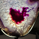 Brazilian Purple Agate Slice on Metal Base, 12.4" Tall Model #5065PU-045 by Brazil Gems - Brazil GemsBrazil GemsBrazilian Purple Agate Slice on Metal Base, 12.4" Tall Model #5065PU-045 by Brazil GemsSlices on Fixed Bases5065PU-045