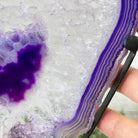 Brazilian Purple Agate Slice on Metal Base, 12.4" Tall Model #5065PU-045 by Brazil Gems - Brazil GemsBrazil GemsBrazilian Purple Agate Slice on Metal Base, 12.4" Tall Model #5065PU-045 by Brazil GemsSlices on Fixed Bases5065PU-045