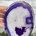 Brazilian Purple Agate Slice on Metal Base, 12.4" Tall Model #5065PU-045 by Brazil Gems - Brazil GemsBrazil GemsBrazilian Purple Agate Slice on Metal Base, 12.4" Tall Model #5065PU-045 by Brazil GemsSlices on Fixed Bases5065PU-045