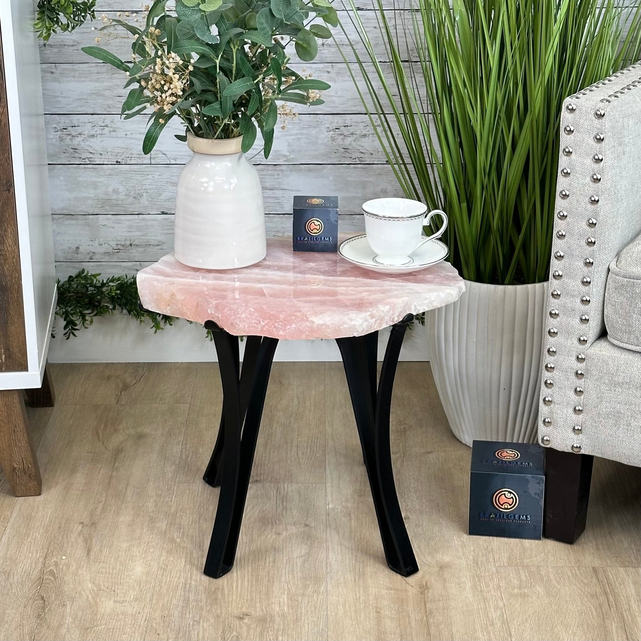 Brazilian Rose Quartz Coffee Table, 17.6" Long, 15.5" Tall #1394RQ-001 - Brazil GemsBrazil GemsBrazilian Rose Quartz Coffee Table, 17.6" Long, 15.5" Tall #1394RQ-001Tables: Coffee1394RQ-001