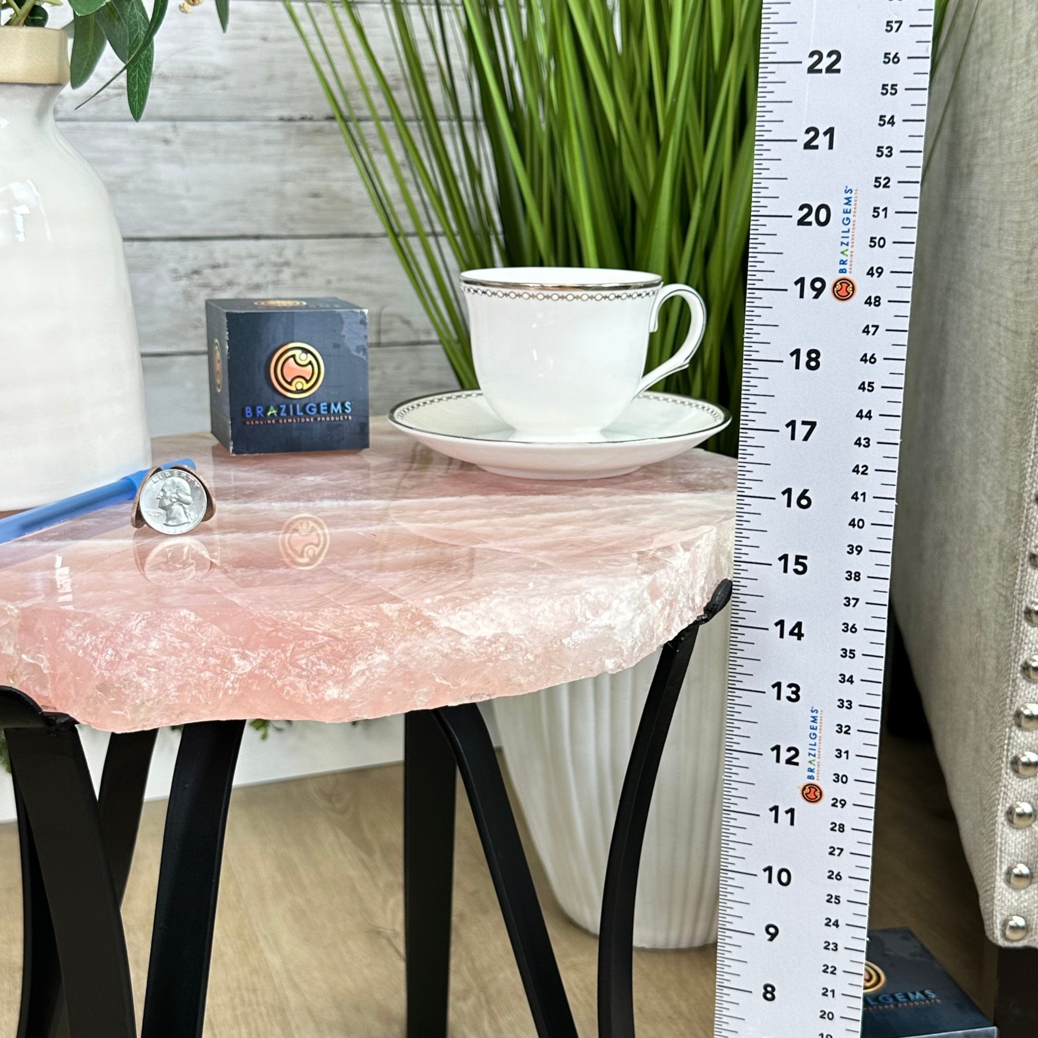 Brazilian Rose Quartz Coffee Table, 17.6" Long, 15.5" Tall #1394RQ-001 - Brazil GemsBrazil GemsBrazilian Rose Quartz Coffee Table, 17.6" Long, 15.5" Tall #1394RQ-001Tables: Coffee1394RQ-001