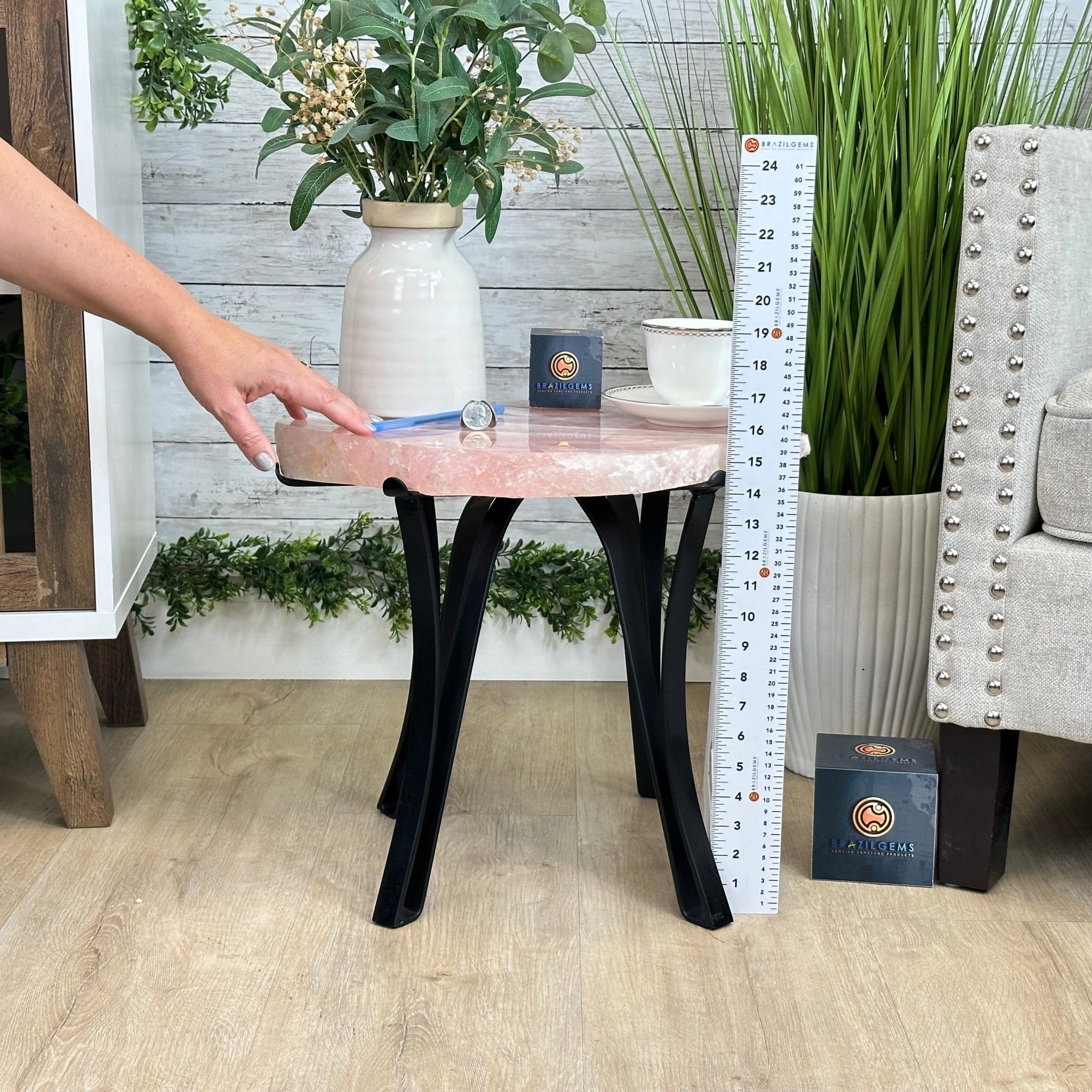 Brazilian Rose Quartz Coffee Table, 17.6" Long, 15.5" Tall #1394RQ-001 - Brazil GemsBrazil GemsBrazilian Rose Quartz Coffee Table, 17.6" Long, 15.5" Tall #1394RQ-001Tables: Coffee1394RQ-001