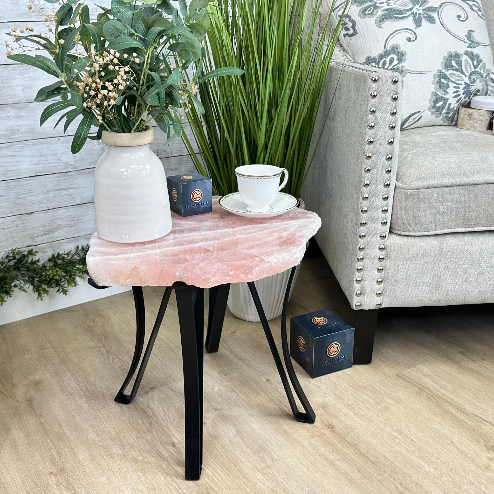 Brazilian Rose Quartz Coffee Table, 17.6" Long, 15.5" Tall #1394RQ-001 - Brazil GemsBrazil GemsBrazilian Rose Quartz Coffee Table, 17.6" Long, 15.5" Tall #1394RQ-001Tables: Coffee1394RQ-001