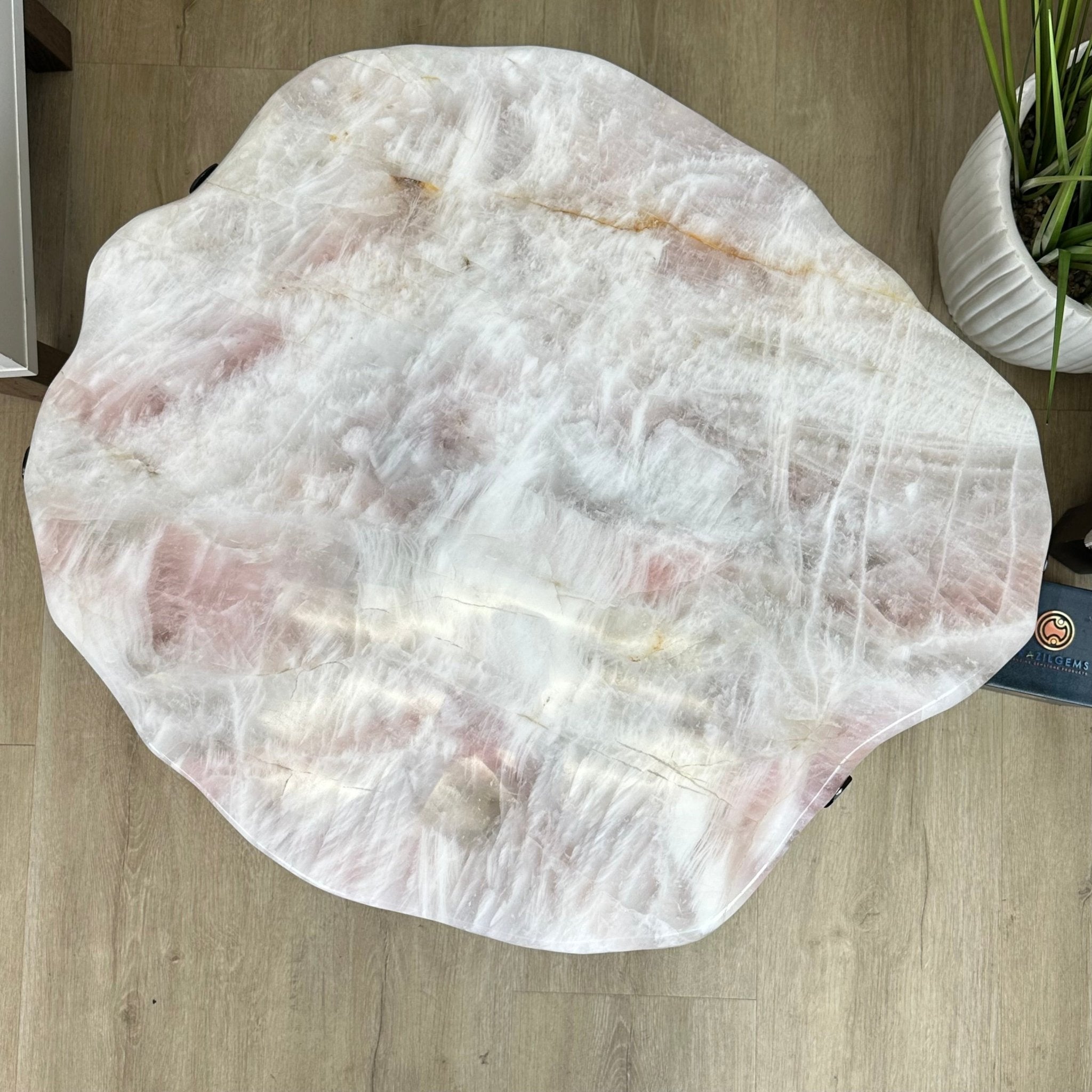 Brazilian Rose Quartz Coffee Table, 28.7" Long, 24.9" Tall #1394RQ-002 - Brazil GemsBrazil GemsBrazilian Rose Quartz Coffee Table, 28.7" Long, 24.9" Tall #1394RQ-002Tables: Coffee1394RQ-002