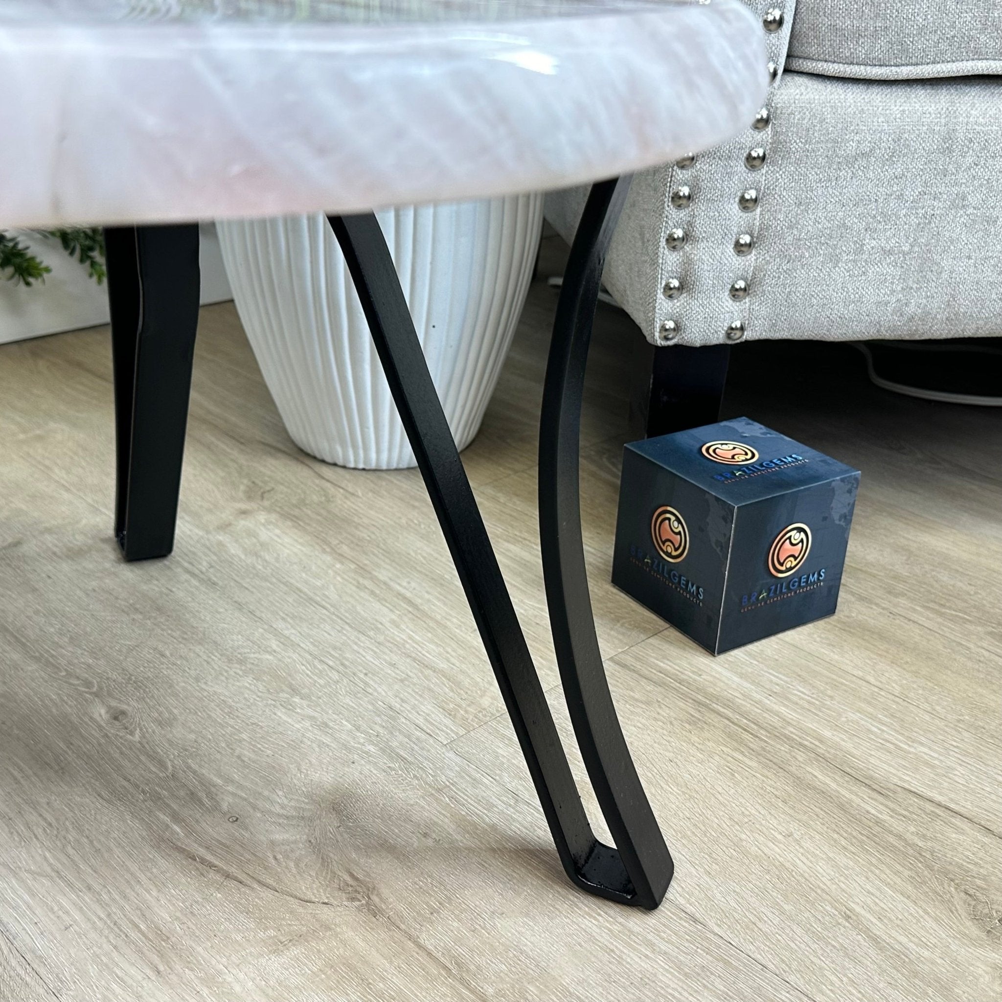 Brazilian Rose Quartz Coffee Table, 28.7" Long, 24.9" Tall #1394RQ-002 - Brazil GemsBrazil GemsBrazilian Rose Quartz Coffee Table, 28.7" Long, 24.9" Tall #1394RQ-002Tables: Coffee1394RQ-002