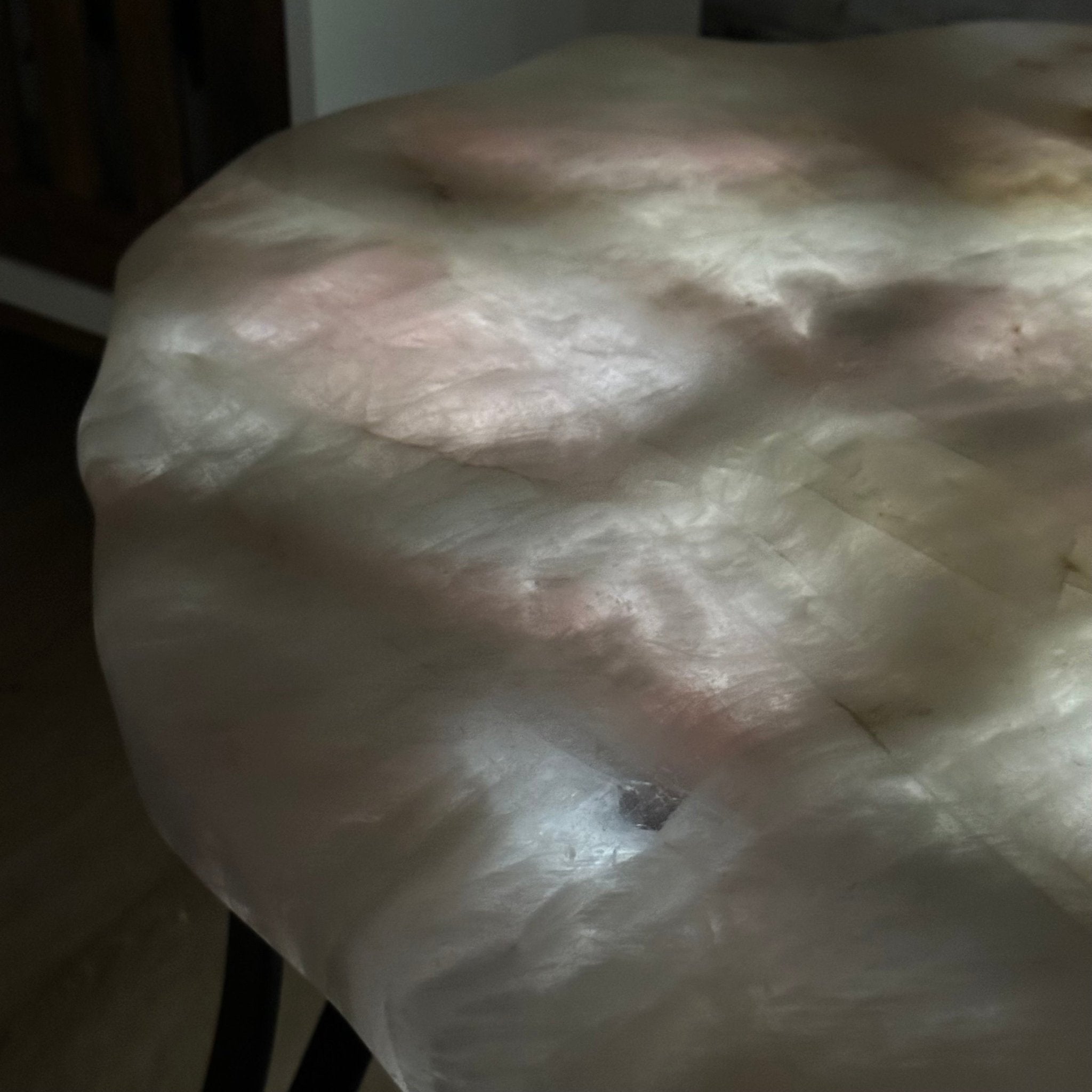 Brazilian Rose Quartz Coffee Table, 28.7" Long, 24.9" Tall #1394RQ-002 - Brazil GemsBrazil GemsBrazilian Rose Quartz Coffee Table, 28.7" Long, 24.9" Tall #1394RQ-002Tables: Coffee1394RQ-002