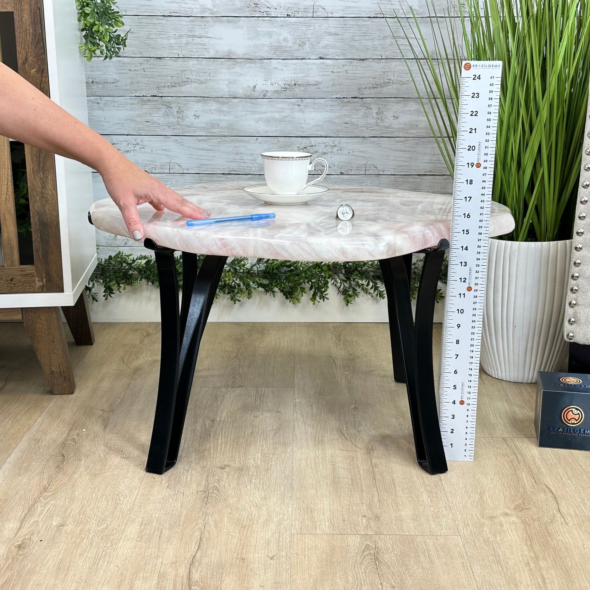 Brazilian Rose Quartz Coffee Table, 28.7" Long, 24.9" Tall #1394RQ-002 - Brazil GemsBrazil GemsBrazilian Rose Quartz Coffee Table, 28.7" Long, 24.9" Tall #1394RQ-002Tables: Coffee1394RQ-002