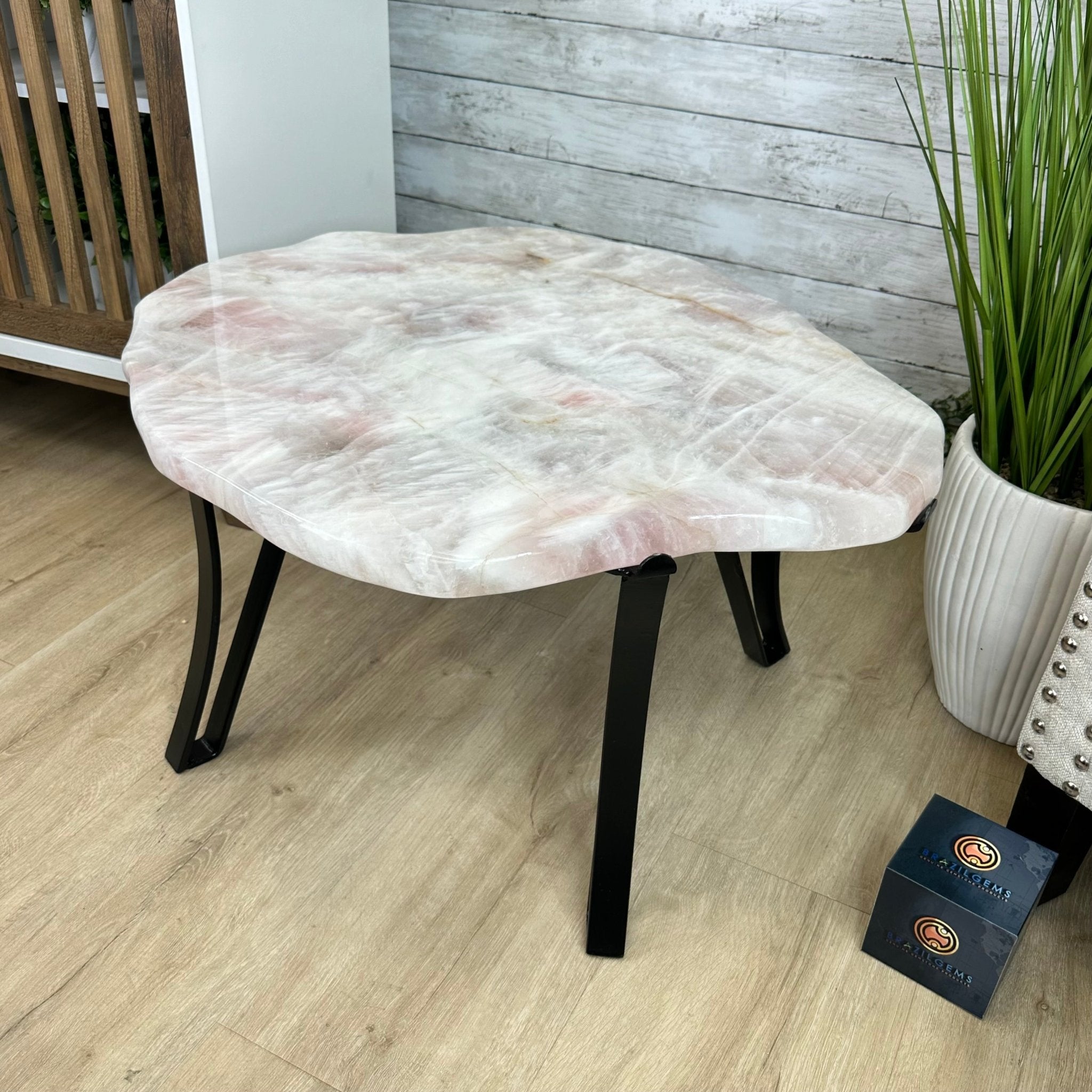Brazilian Rose Quartz Coffee Table, 28.7" Long, 24.9" Tall #1394RQ-002 - Brazil GemsBrazil GemsBrazilian Rose Quartz Coffee Table, 28.7" Long, 24.9" Tall #1394RQ-002Tables: Coffee1394RQ-002