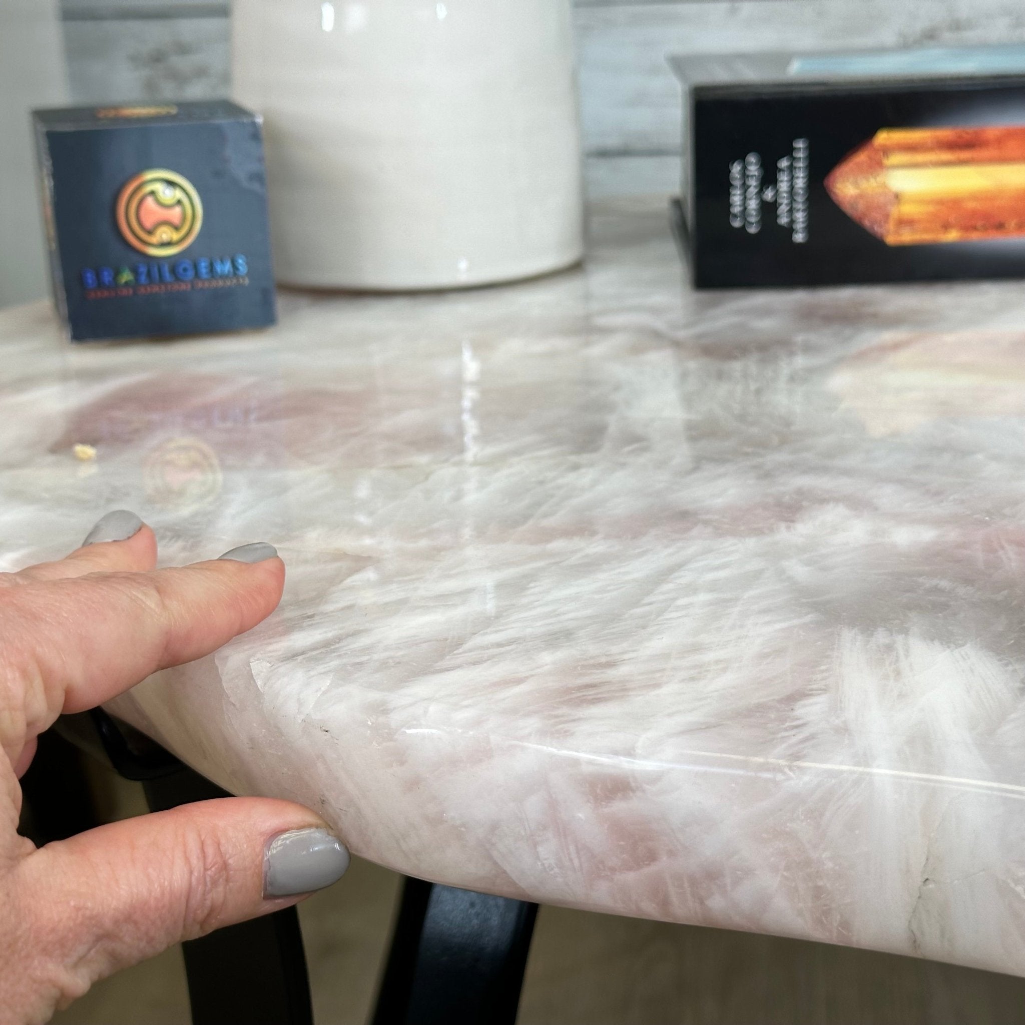 Brazilian Rose Quartz Coffee Table, 28.7" Long, 24.9" Tall #1394RQ-002 - Brazil GemsBrazil GemsBrazilian Rose Quartz Coffee Table, 28.7" Long, 24.9" Tall #1394RQ-002Tables: Coffee1394RQ-002