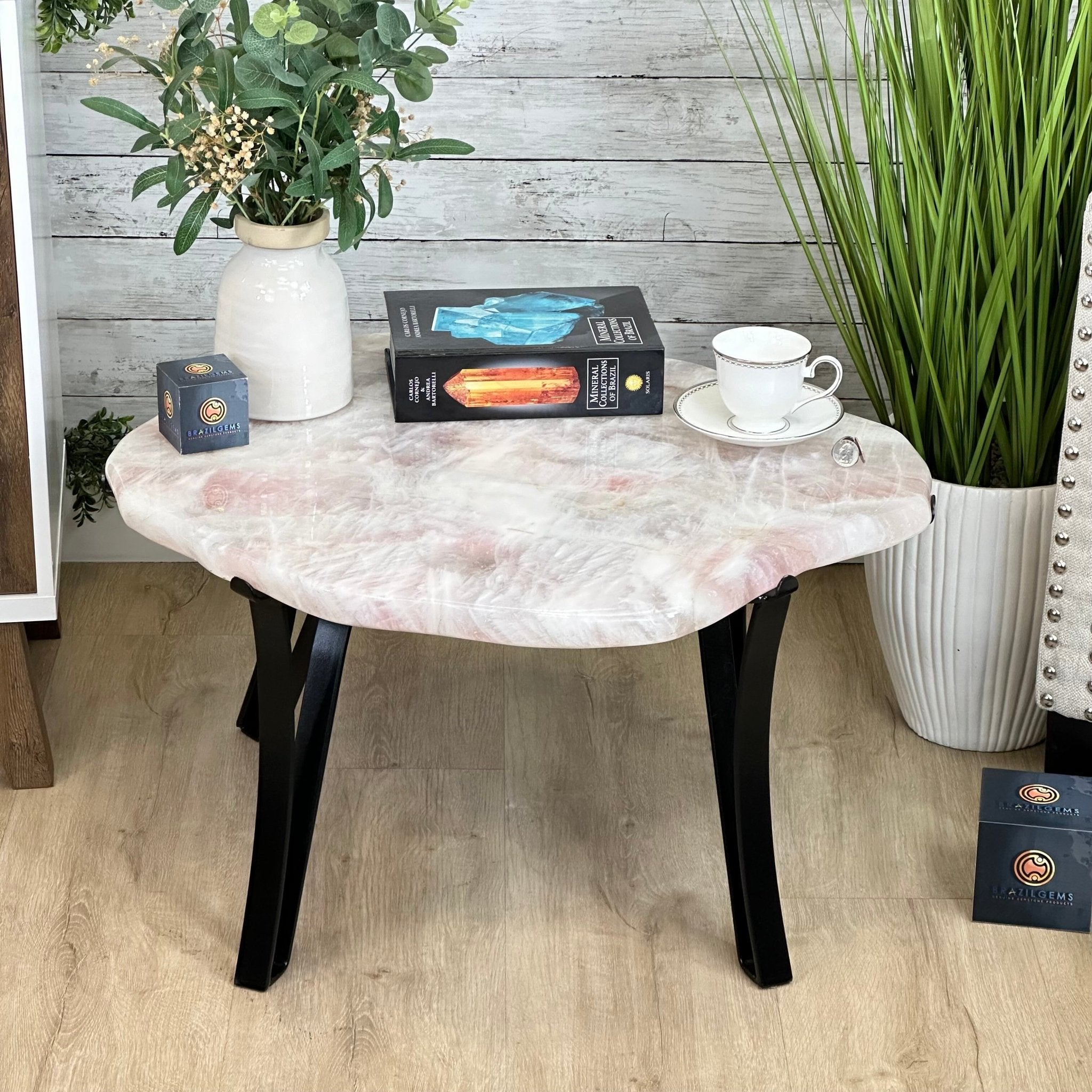 Brazilian Rose Quartz Coffee Table, 28.7" Long, 24.9" Tall #1394RQ-002 - Brazil GemsBrazil GemsBrazilian Rose Quartz Coffee Table, 28.7" Long, 24.9" Tall #1394RQ-002Tables: Coffee1394RQ-002