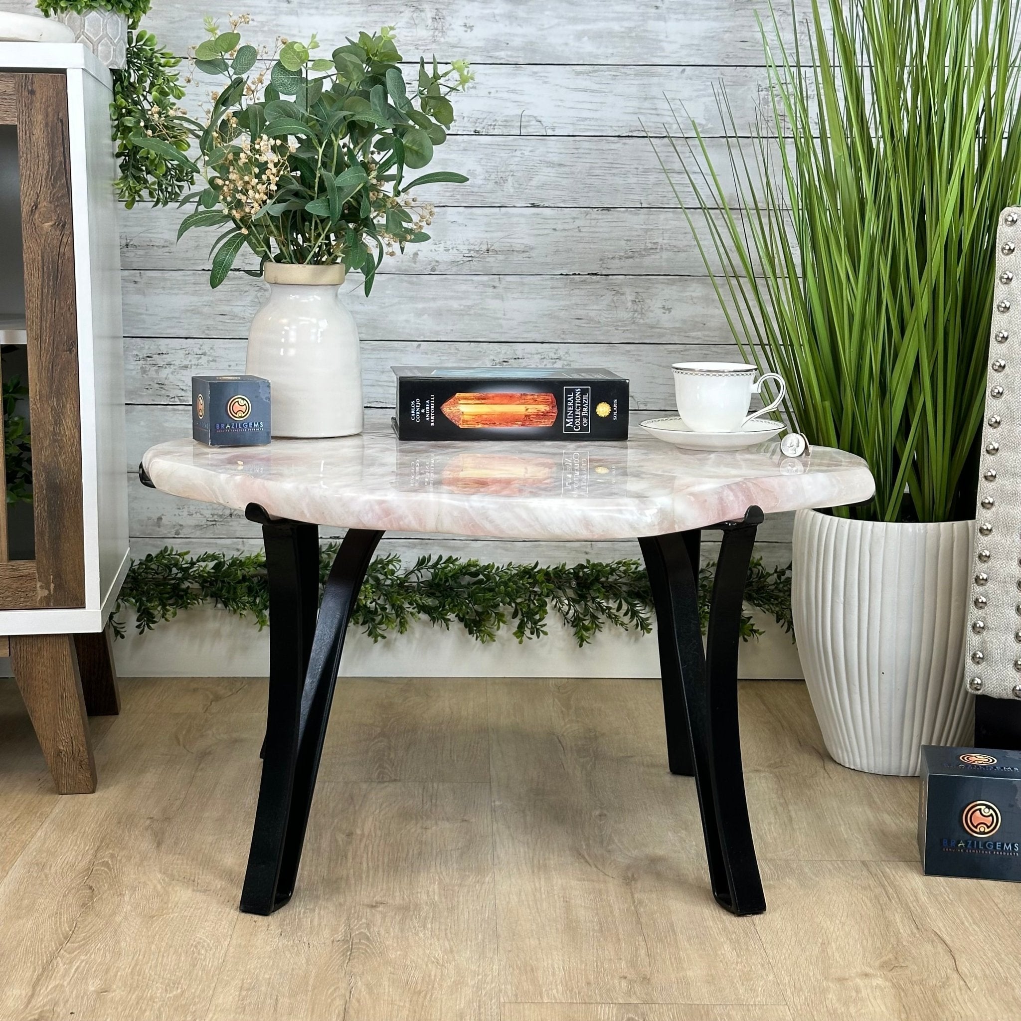 Brazilian Rose Quartz Coffee Table, 28.7" Long, 24.9" Tall #1394RQ-002 - Brazil GemsBrazil GemsBrazilian Rose Quartz Coffee Table, 28.7" Long, 24.9" Tall #1394RQ-002Tables: Coffee1394RQ-002