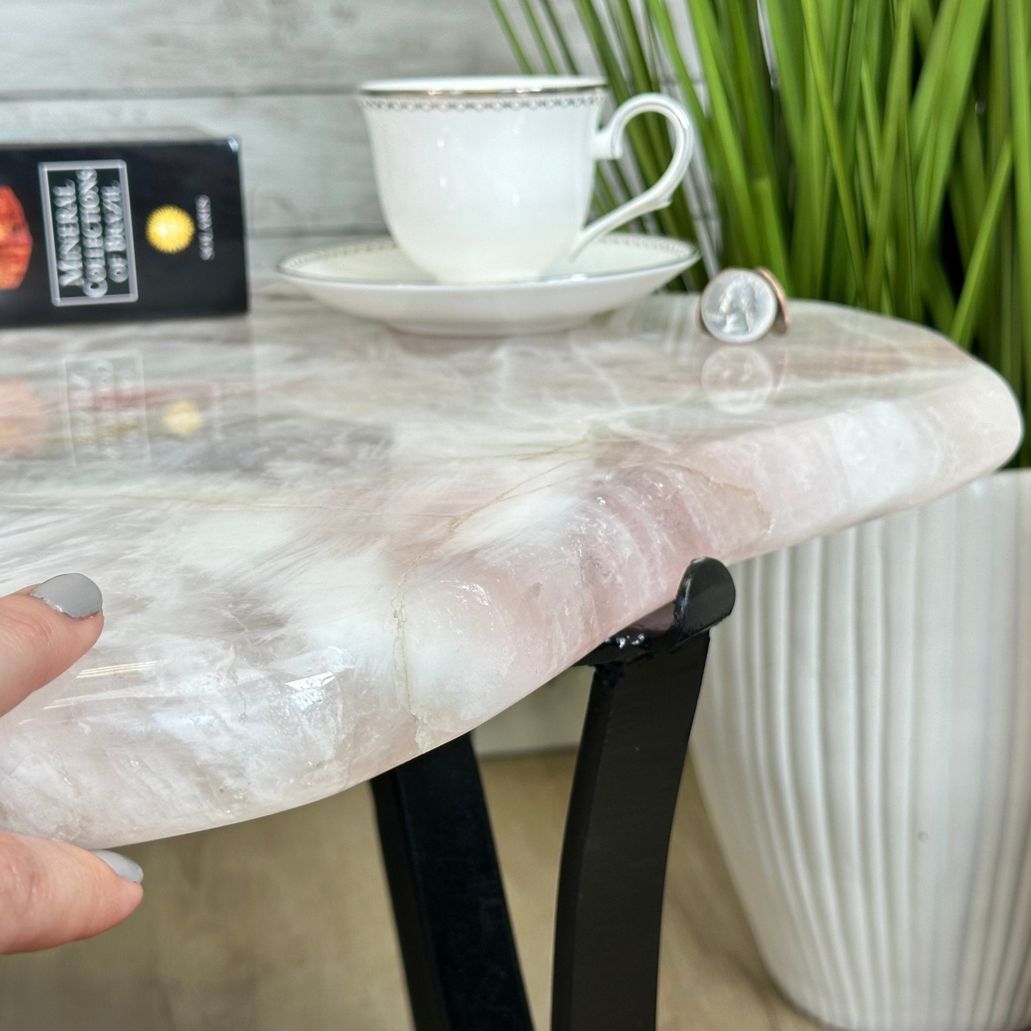 Brazilian Rose Quartz Coffee Table, 28.7" Long, 24.9" Tall #1394RQ-002 - Brazil GemsBrazil GemsBrazilian Rose Quartz Coffee Table, 28.7" Long, 24.9" Tall #1394RQ-002Tables: Coffee1394RQ-002