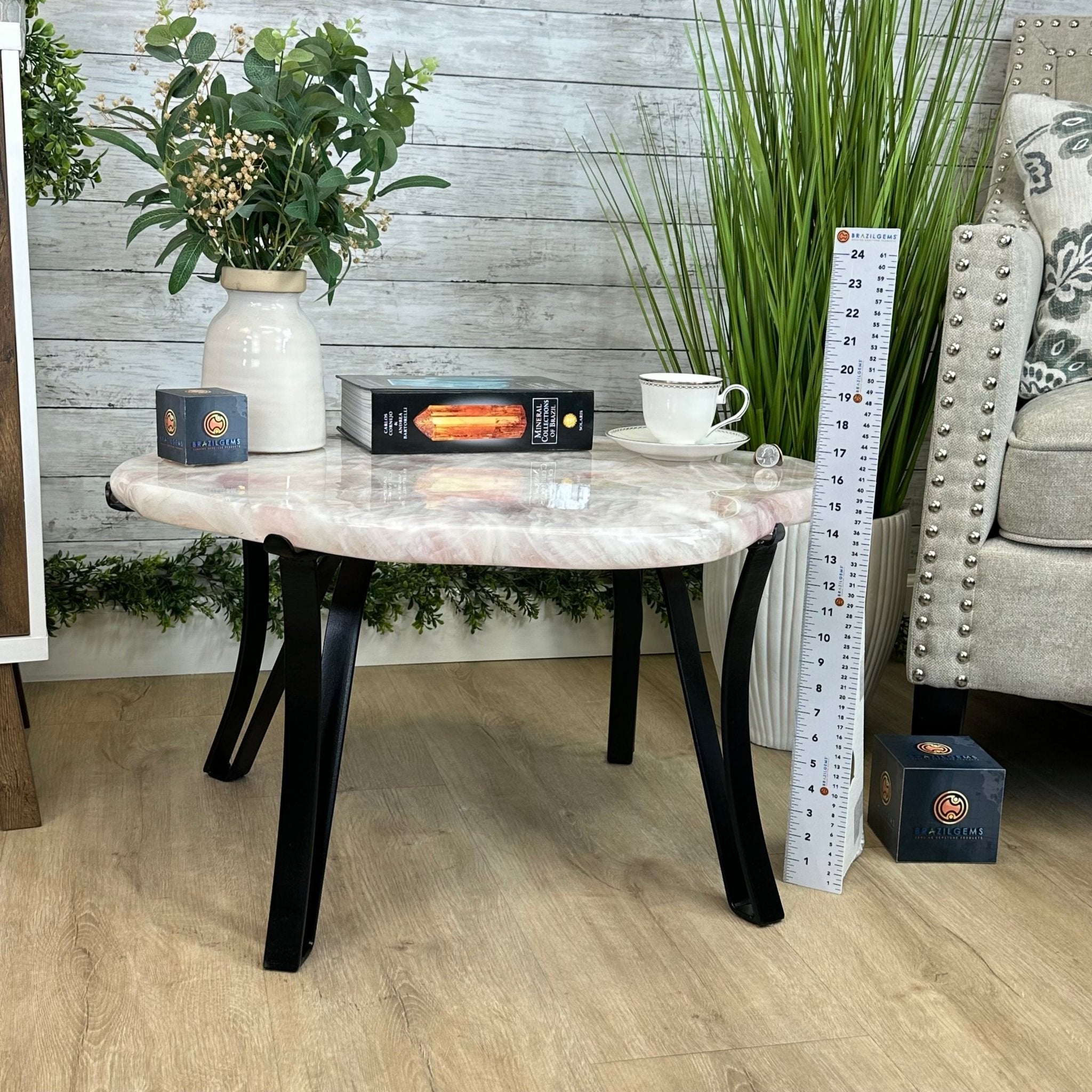 Brazilian Rose Quartz Coffee Table, 28.7" Long, 24.9" Tall #1394RQ-002 - Brazil GemsBrazil GemsBrazilian Rose Quartz Coffee Table, 28.7" Long, 24.9" Tall #1394RQ-002Tables: Coffee1394RQ-002