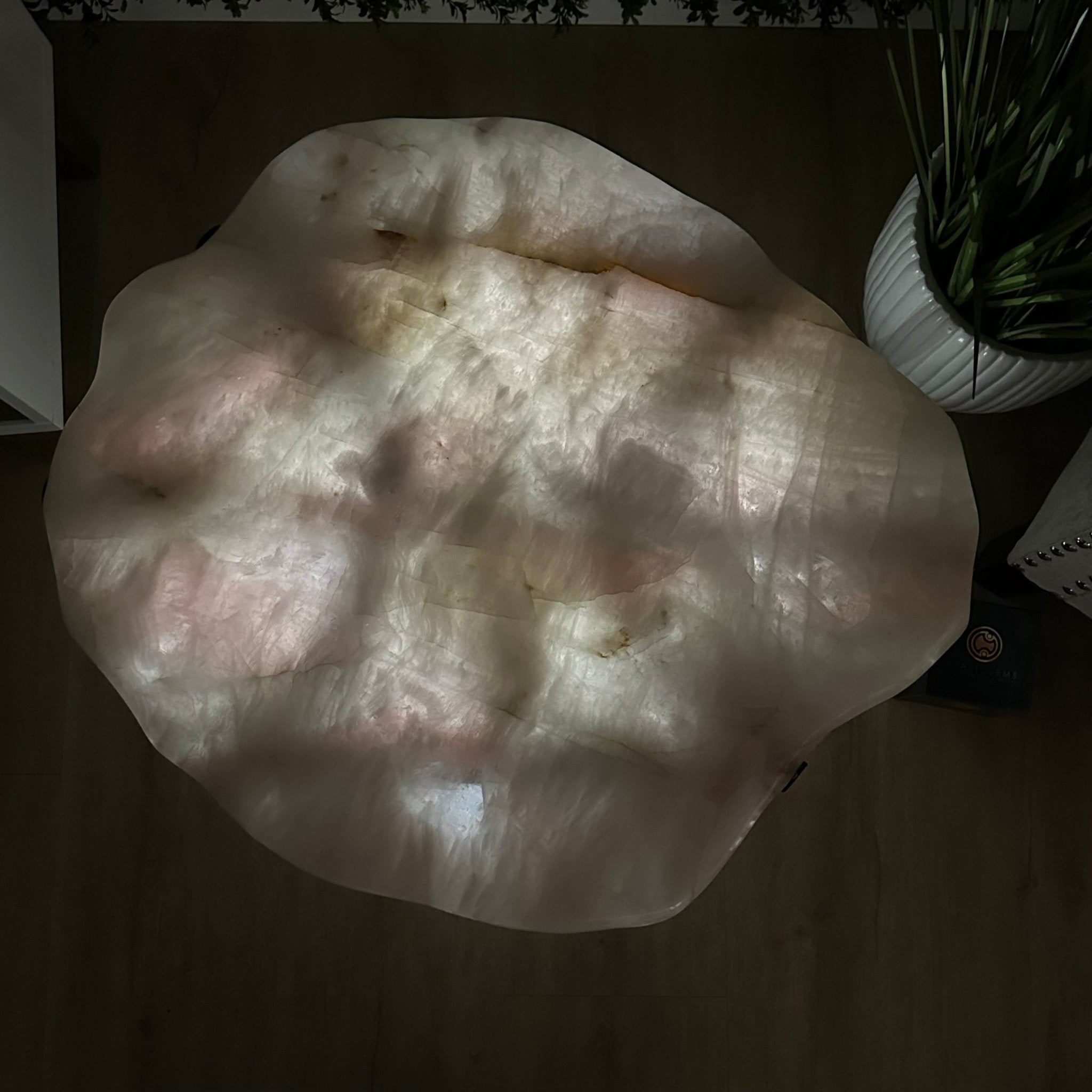 Brazilian Rose Quartz Coffee Table, 28.7" Long, 24.9" Tall #1394RQ-002 - Brazil GemsBrazil GemsBrazilian Rose Quartz Coffee Table, 28.7" Long, 24.9" Tall #1394RQ-002Tables: Coffee1394RQ-002