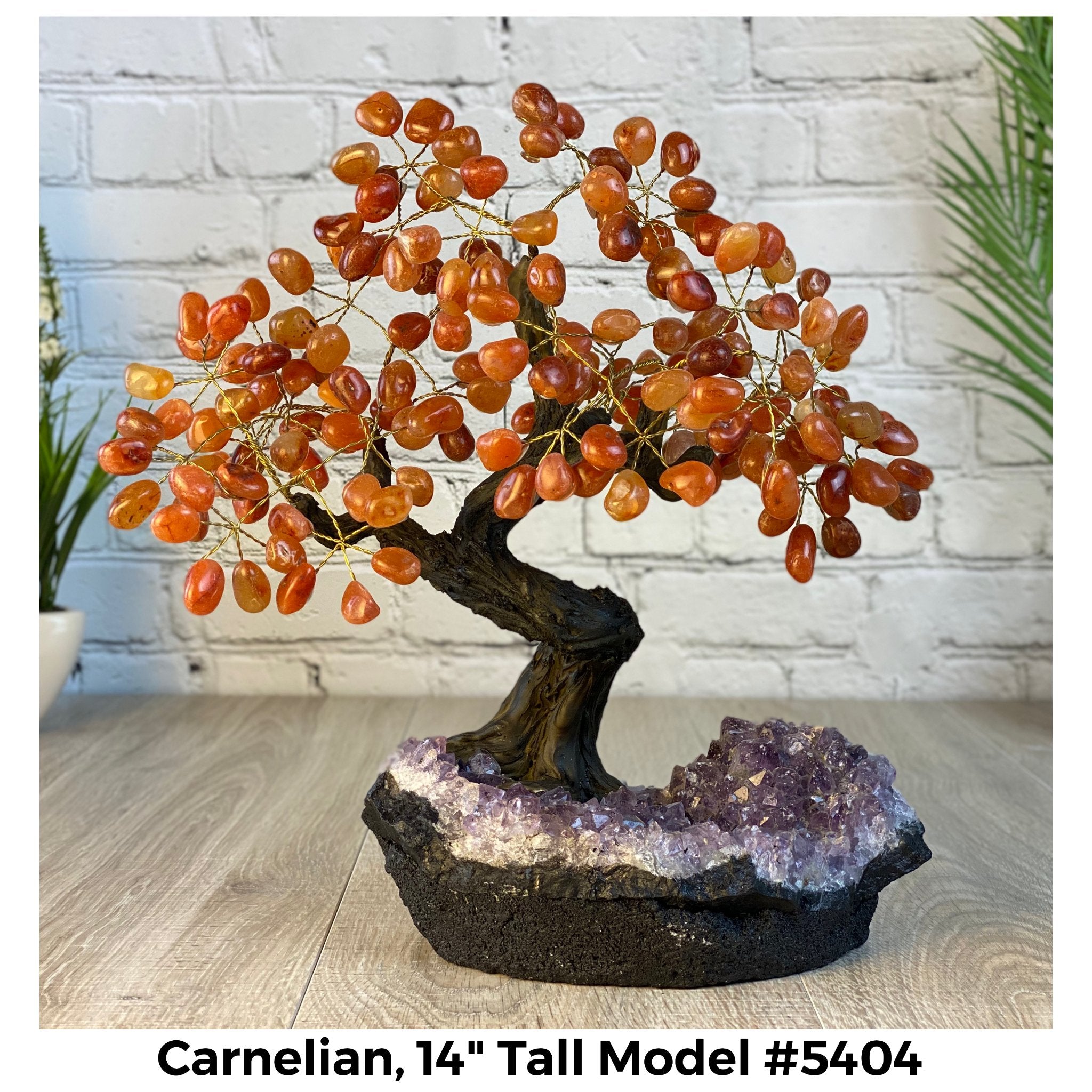 Carnelian 14" Tall Handmade Gemstone Tree on a Crystal base, 180 Gems #5404CARN - Brazil GemsBrazil GemsCarnelian 14" Tall Handmade Gemstone Tree on a Crystal base, 180 Gems #5404CARNGemstone Trees5404CARN