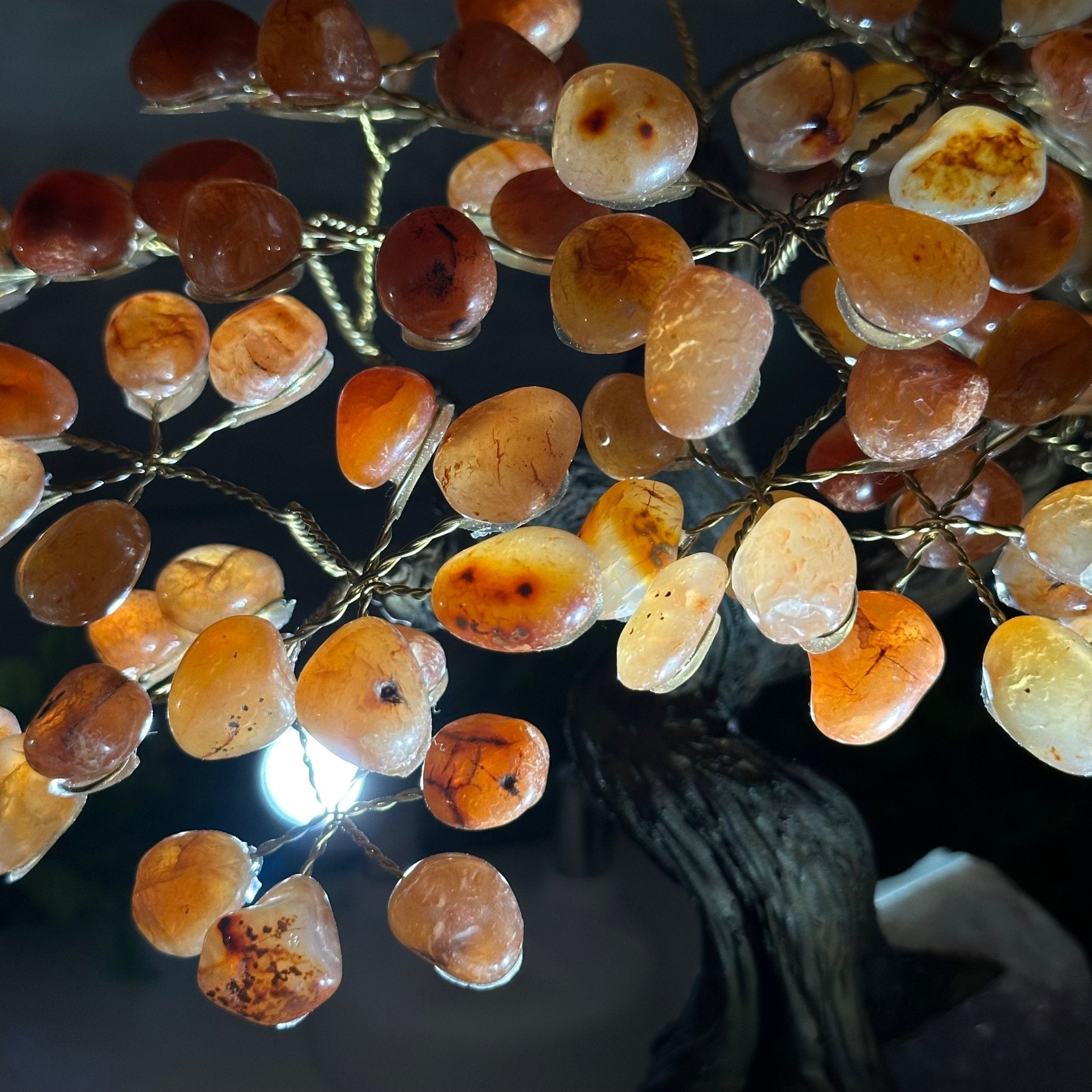 Carnelian 9" Tall Handmade Gemstone Tree on a Crystal base, 120 Gems #5403CARN - Brazil GemsBrazil GemsCarnelian 9" Tall Handmade Gemstone Tree on a Crystal base, 120 Gems #5403CARNGemstone Trees5403CARN