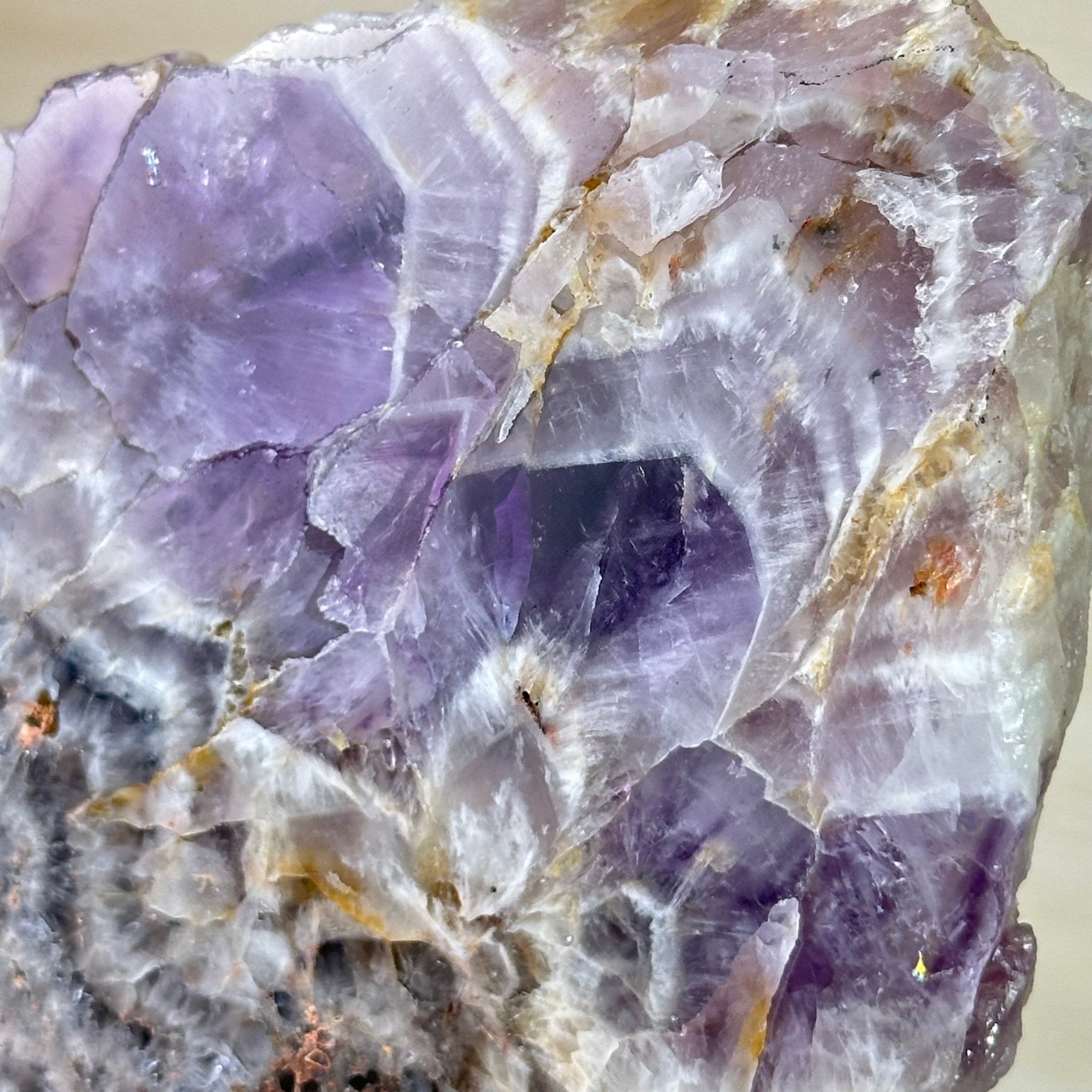 Chevron Amethyst Crystal Slice on a Stand, 4.1 lbs & 11.9" Tall #5621AC - 001 - Brazil GemsBrazil GemsChevron Amethyst Crystal Slice on a Stand, 4.1 lbs & 11.9" Tall #5621AC - 001Slices on Fixed Bases5621AC - 001