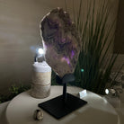 Chevron Amethyst Crystal Slice on a Stand, 4.2 lbs & 12.7" Tall #5621AC - 005 - Brazil GemsBrazil GemsChevron Amethyst Crystal Slice on a Stand, 4.2 lbs & 12.7" Tall #5621AC - 005Slices on Fixed Bases5621AC - 005