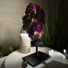 Chevron Amethyst Crystal Slice on a Stand, 4.3 lbs & 12.7" Tall #5621AC - 008 - Brazil GemsBrazil GemsChevron Amethyst Crystal Slice on a Stand, 4.3 lbs & 12.7" Tall #5621AC - 008Slices on Fixed Bases5621AC - 008