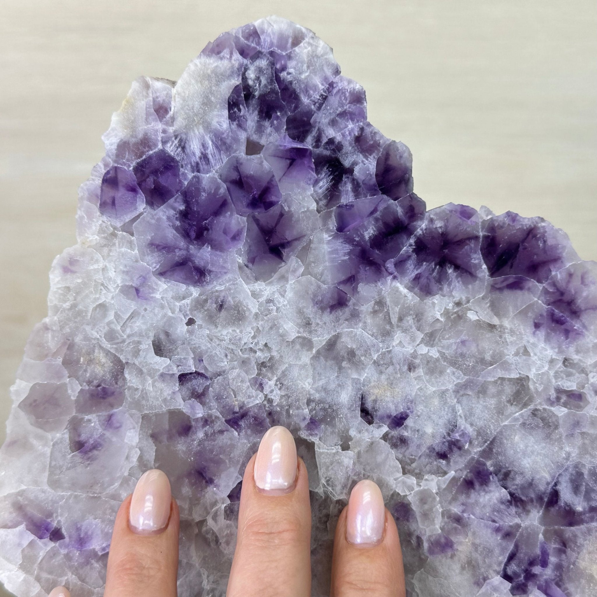 Chevron Amethyst Crystal Slice on a Stand, 5.3 lbs & 14.4" Tall #5621AC - 018 - Brazil GemsBrazil GemsChevron Amethyst Crystal Slice on a Stand, 5.3 lbs & 14.4" Tall #5621AC - 018Slices on Fixed Bases5621AC - 018