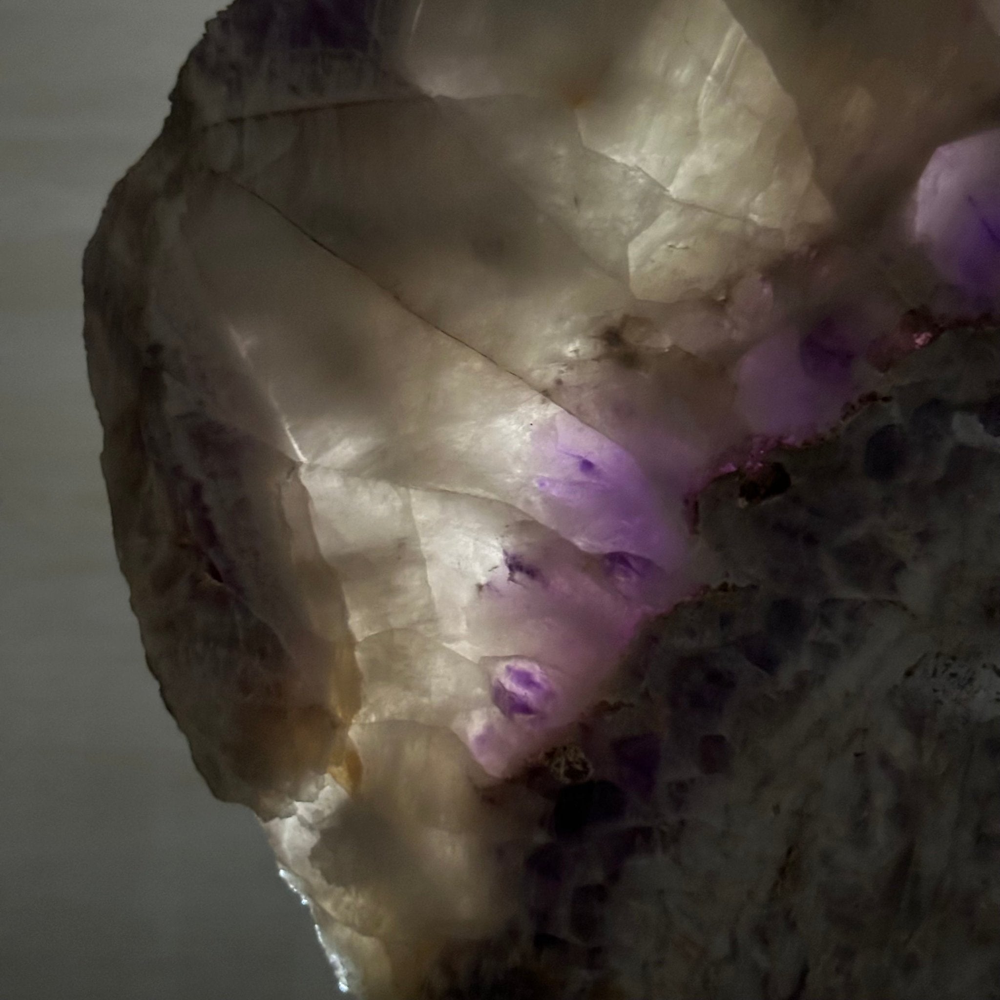 Chevron Amethyst Crystal Slice on a Stand, 9.8 lbs & 17.7" Tall #5621AC - 020 - Brazil GemsBrazil GemsChevron Amethyst Crystal Slice on a Stand, 9.8 lbs & 17.7" Tall #5621AC - 020Slices on Fixed Bases5621AC - 020