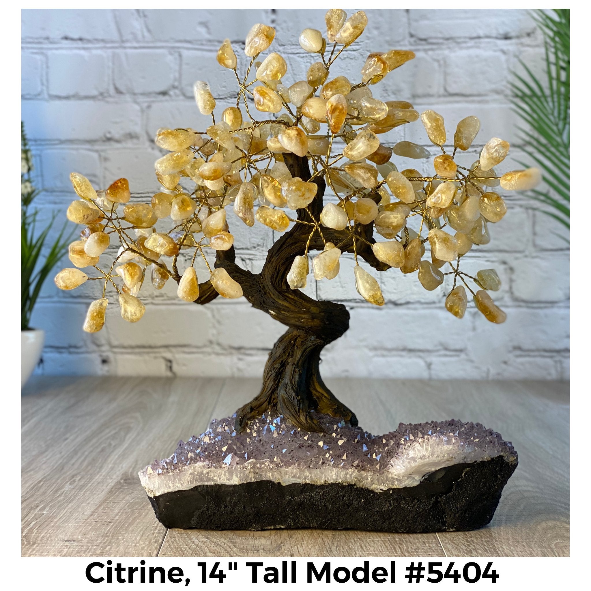 Citrine 14" Tall Handmade Gemstone Tree on a Crystal base, 180 Gems #5404CITR - Brazil GemsBrazil GemsCitrine 14" Tall Handmade Gemstone Tree on a Crystal base, 180 Gems #5404CITRGemstone Trees5404CITR