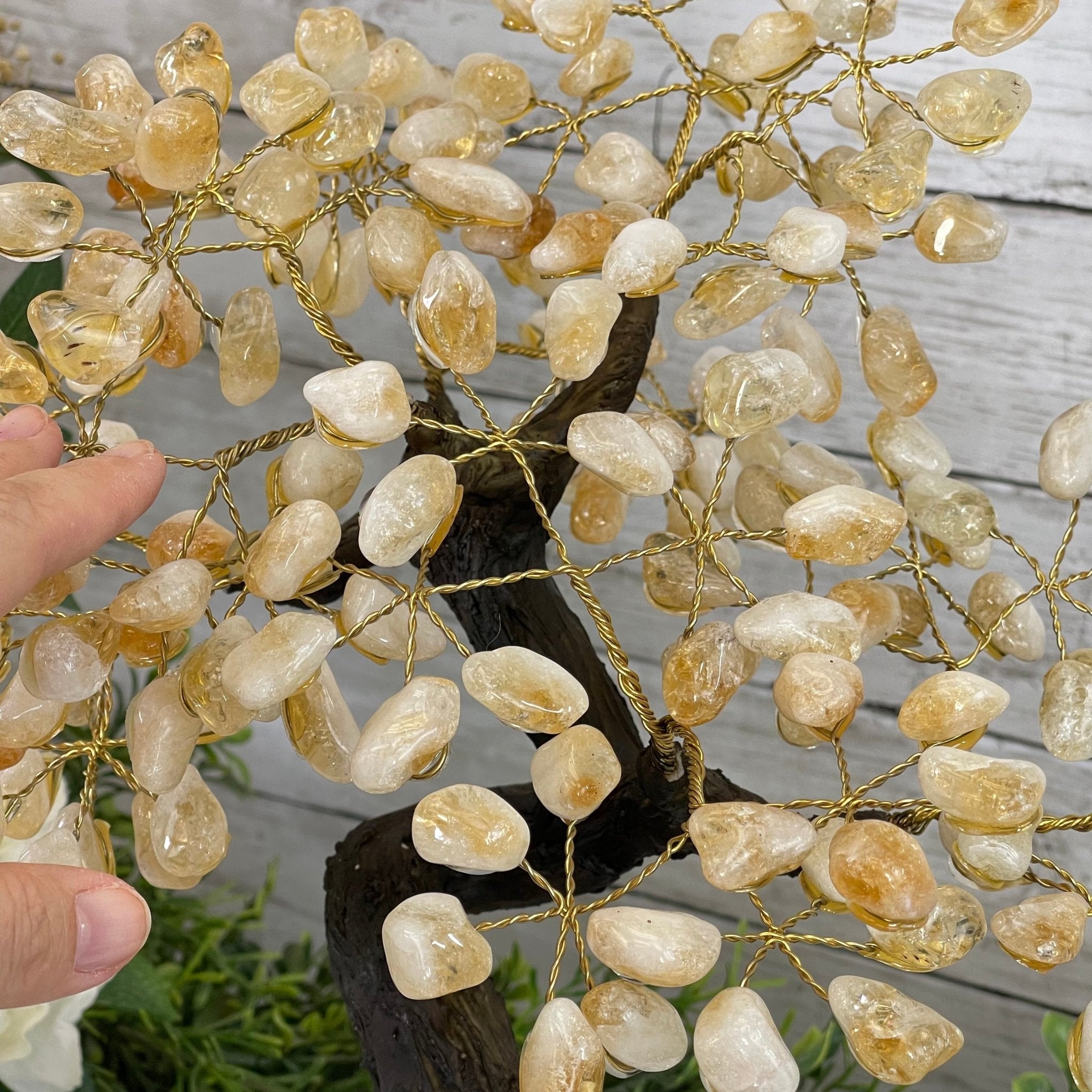 Citrine 14" Tall Handmade Gemstone Tree on a Crystal base, 180 Gems #5404CITR - Brazil GemsBrazil GemsCitrine 14" Tall Handmade Gemstone Tree on a Crystal base, 180 Gems #5404CITRGemstone Trees5404CITR