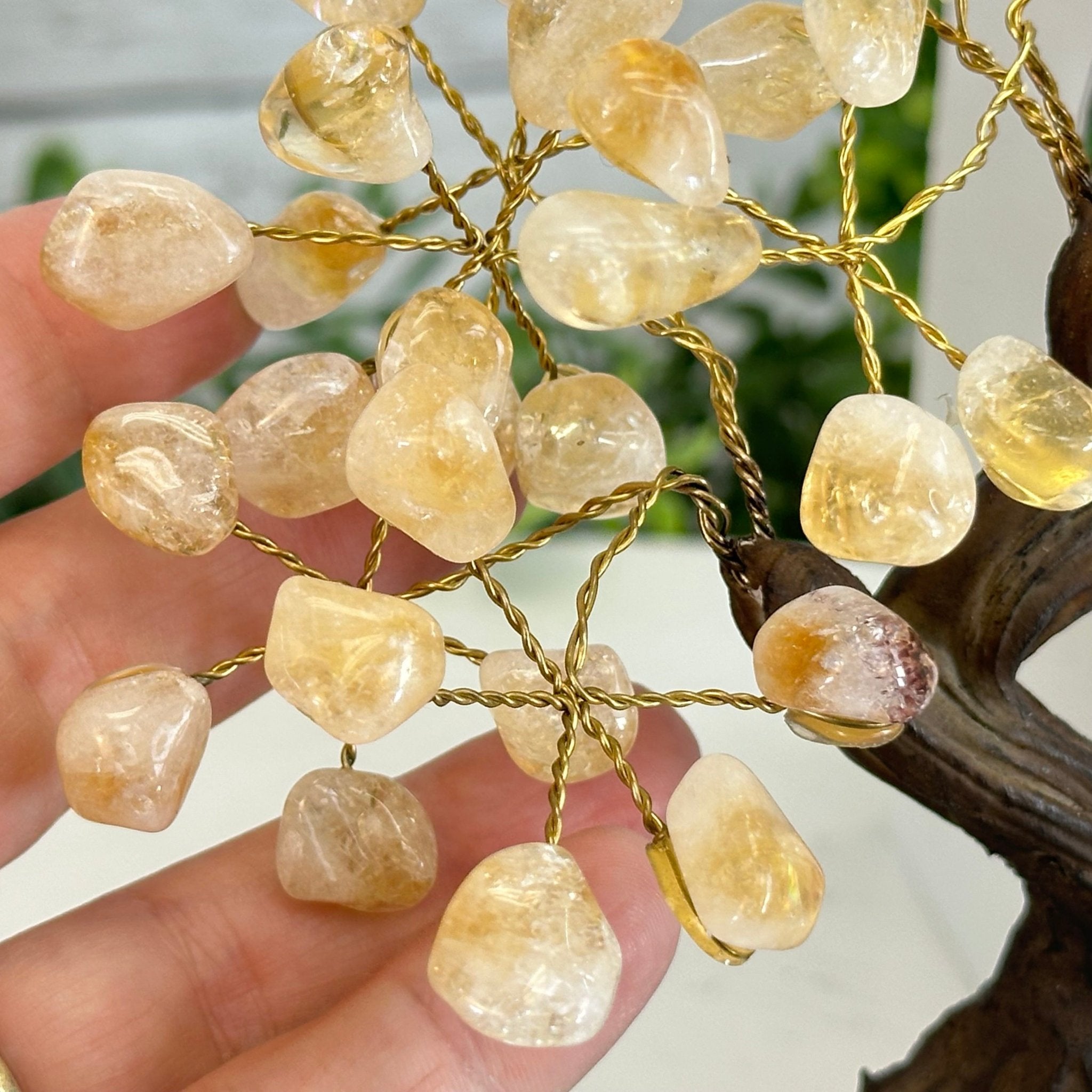Citrine 7" Tall Handmade Gemstone Tree on a Crystal base, 60 Gems #5402CITR - Brazil GemsBrazil GemsCitrine 7" Tall Handmade Gemstone Tree on a Crystal base, 60 Gems #5402CITRGemstone Trees5402CITR