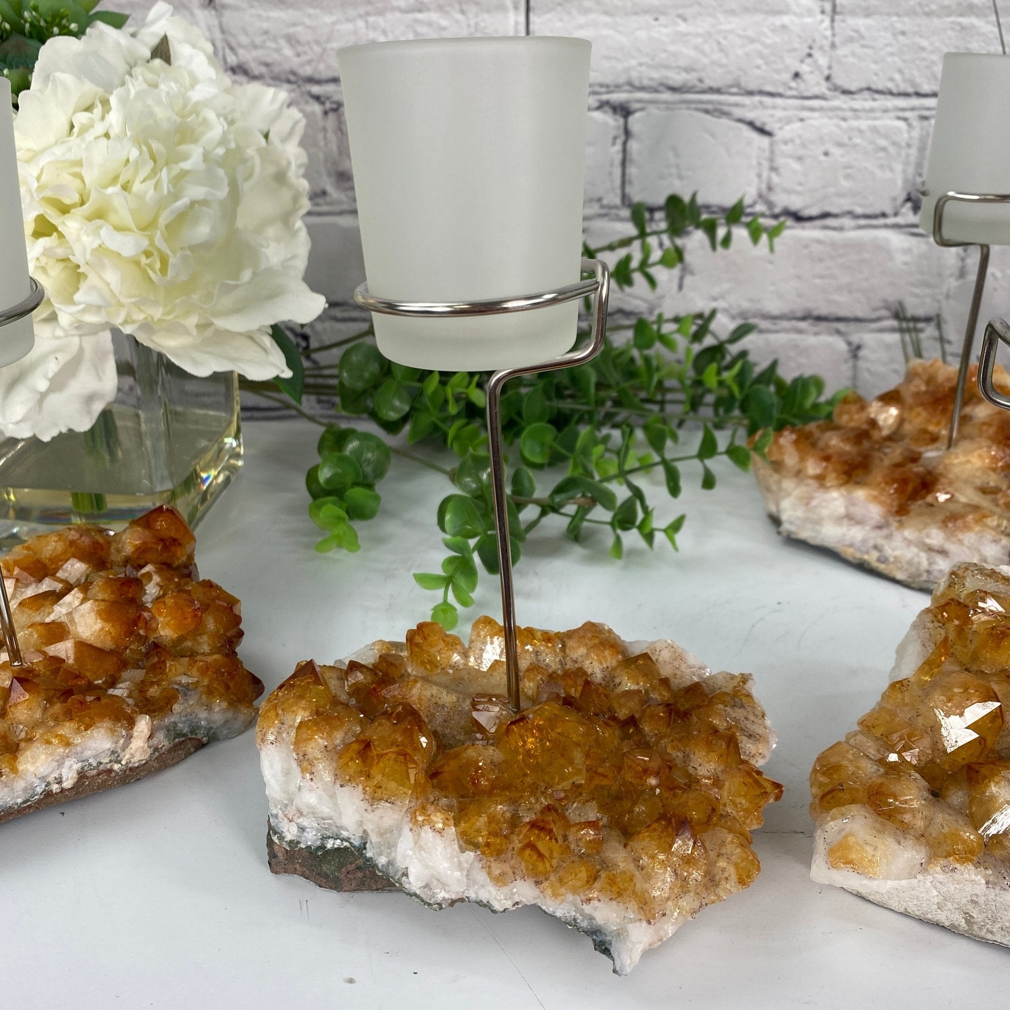 Citrine Cluster Votive Candleholder, ~7.5" tall Model #5557CITR by Brazil Gems - Brazil GemsBrazil GemsCitrine Cluster Votive Candleholder, ~7.5" tall Model #5557CITR by Brazil GemsCandleholders5557CITR