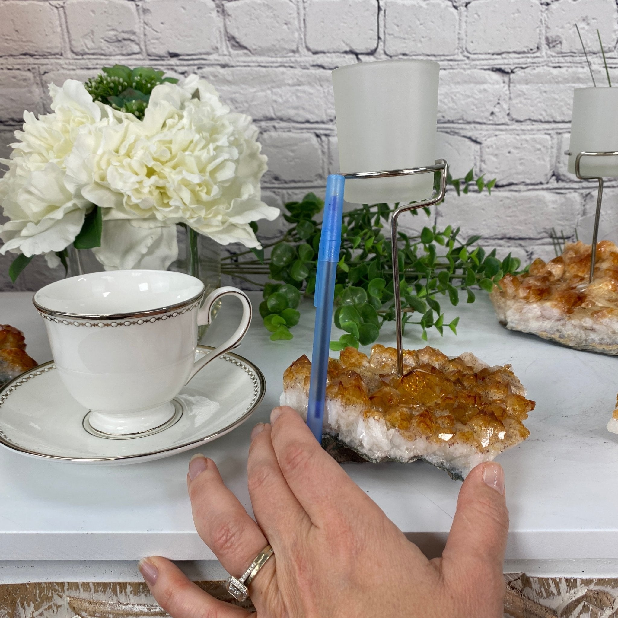 Citrine Cluster Votive Candleholder, ~7.5" tall Model #5557CITR by Brazil Gems - Brazil GemsBrazil GemsCitrine Cluster Votive Candleholder, ~7.5" tall Model #5557CITR by Brazil GemsCandleholders5557CITR