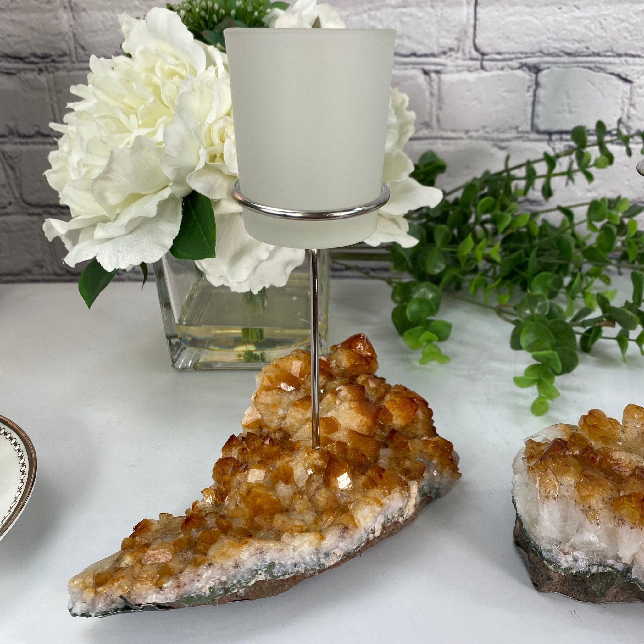 Citrine Cluster Votive Candleholder, ~7.5" tall Model #5557CITR by Brazil Gems - Brazil GemsBrazil GemsCitrine Cluster Votive Candleholder, ~7.5" tall Model #5557CITR by Brazil GemsCandleholders5557CITR