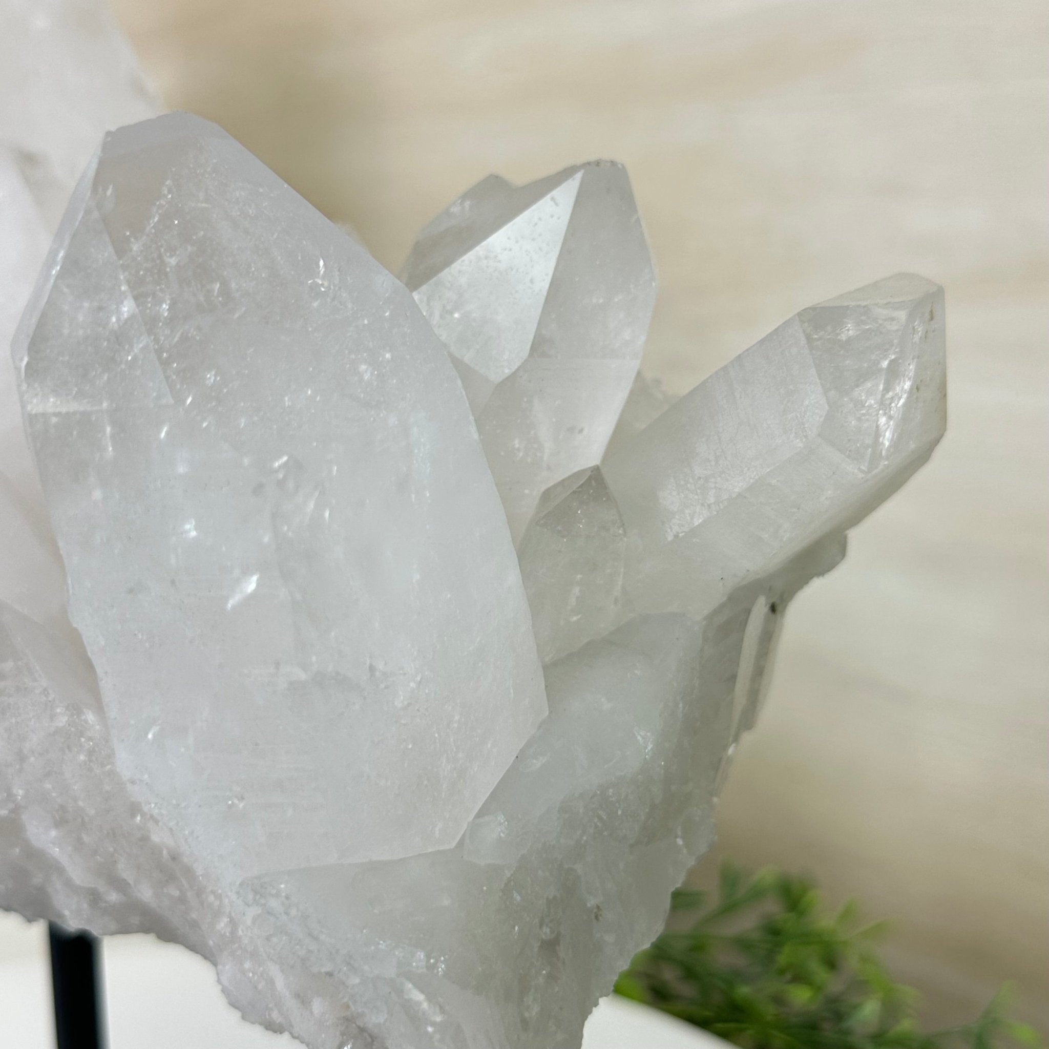 Clear Quartz Crystal Point on a Metal Stand, 13.6 lbs & 11.6" Tall #3122CQ - 037 - Brazil GemsBrazil GemsClear Quartz Crystal Point on a Metal Stand, 13.6 lbs & 11.6" Tall #3122CQ - 037Crystal Points3122CQ - 037