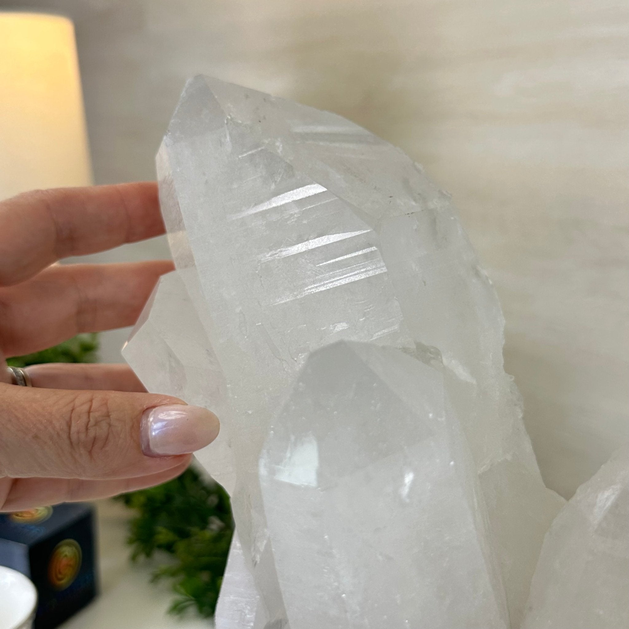 Clear Quartz Crystal Point on a Metal Stand, 13.6 lbs & 11.6" Tall #3122CQ - 037 - Brazil GemsBrazil GemsClear Quartz Crystal Point on a Metal Stand, 13.6 lbs & 11.6" Tall #3122CQ - 037Crystal Points3122CQ - 037