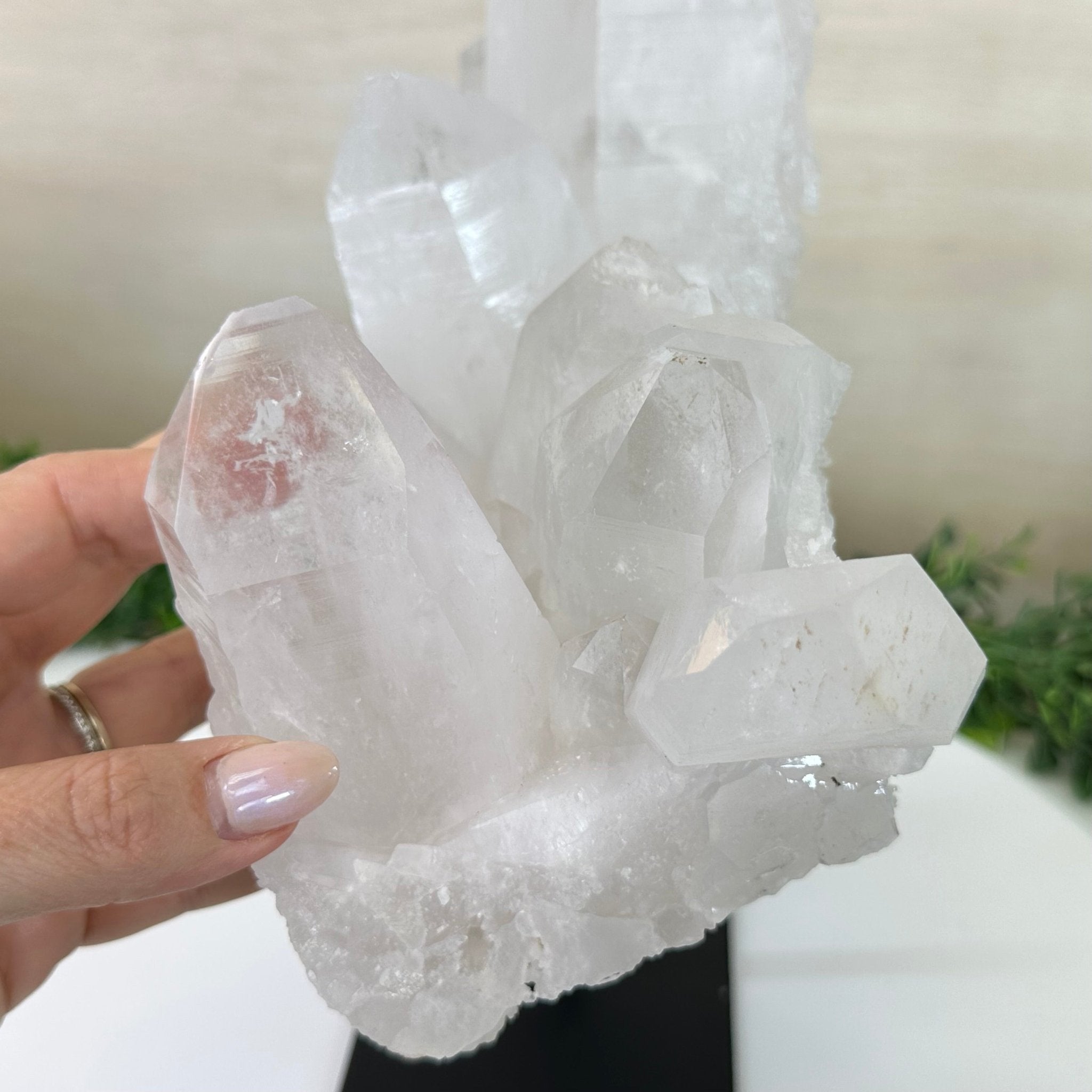 Clear Quartz Crystal Point on a Metal Stand, 13.6 lbs & 11.6" Tall #3122CQ - 037 - Brazil GemsBrazil GemsClear Quartz Crystal Point on a Metal Stand, 13.6 lbs & 11.6" Tall #3122CQ - 037Crystal Points3122CQ - 037
