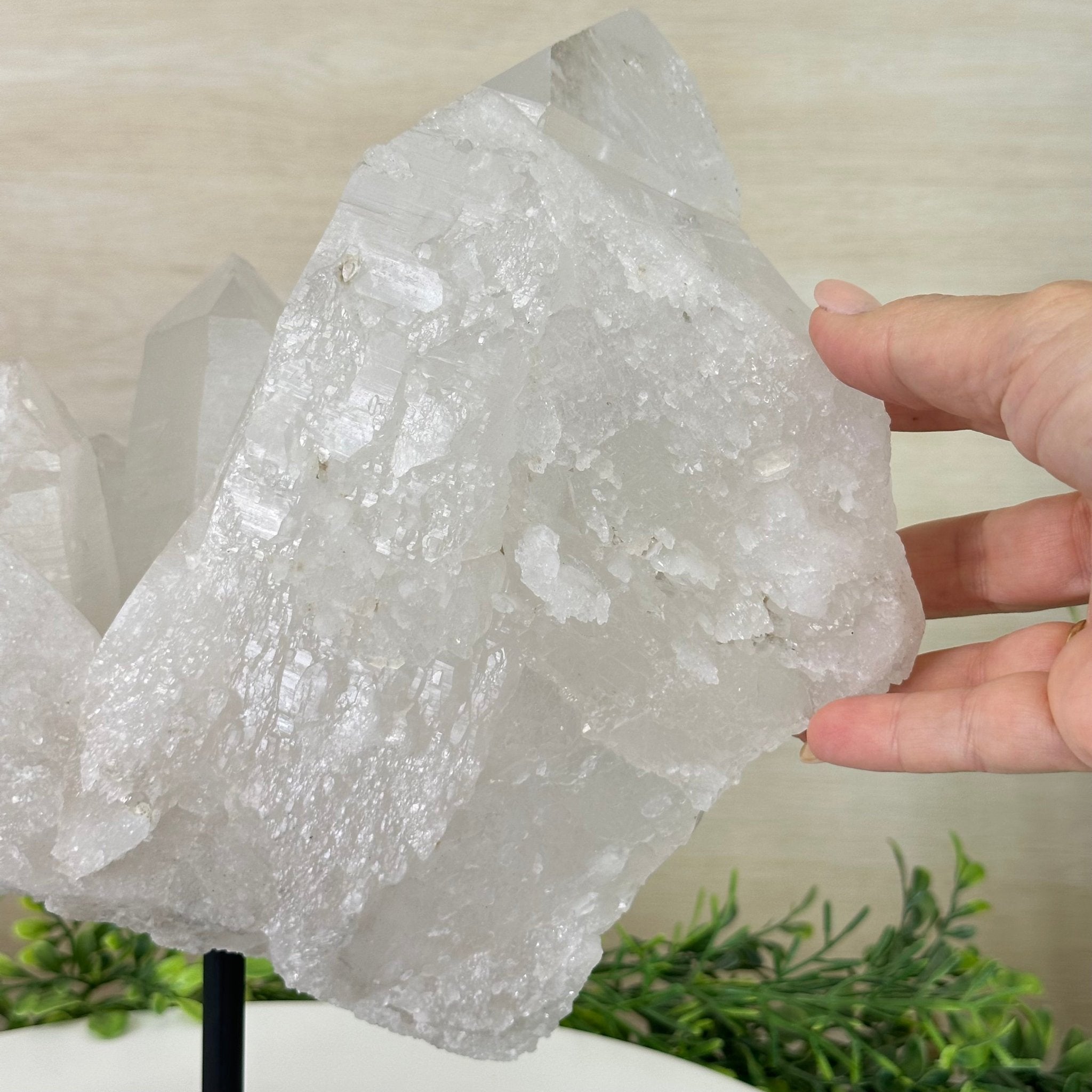 Clear Quartz Crystal Point on a Metal Stand, 13.6 lbs & 11.6" Tall #3122CQ - 037 - Brazil GemsBrazil GemsClear Quartz Crystal Point on a Metal Stand, 13.6 lbs & 11.6" Tall #3122CQ - 037Crystal Points3122CQ - 037