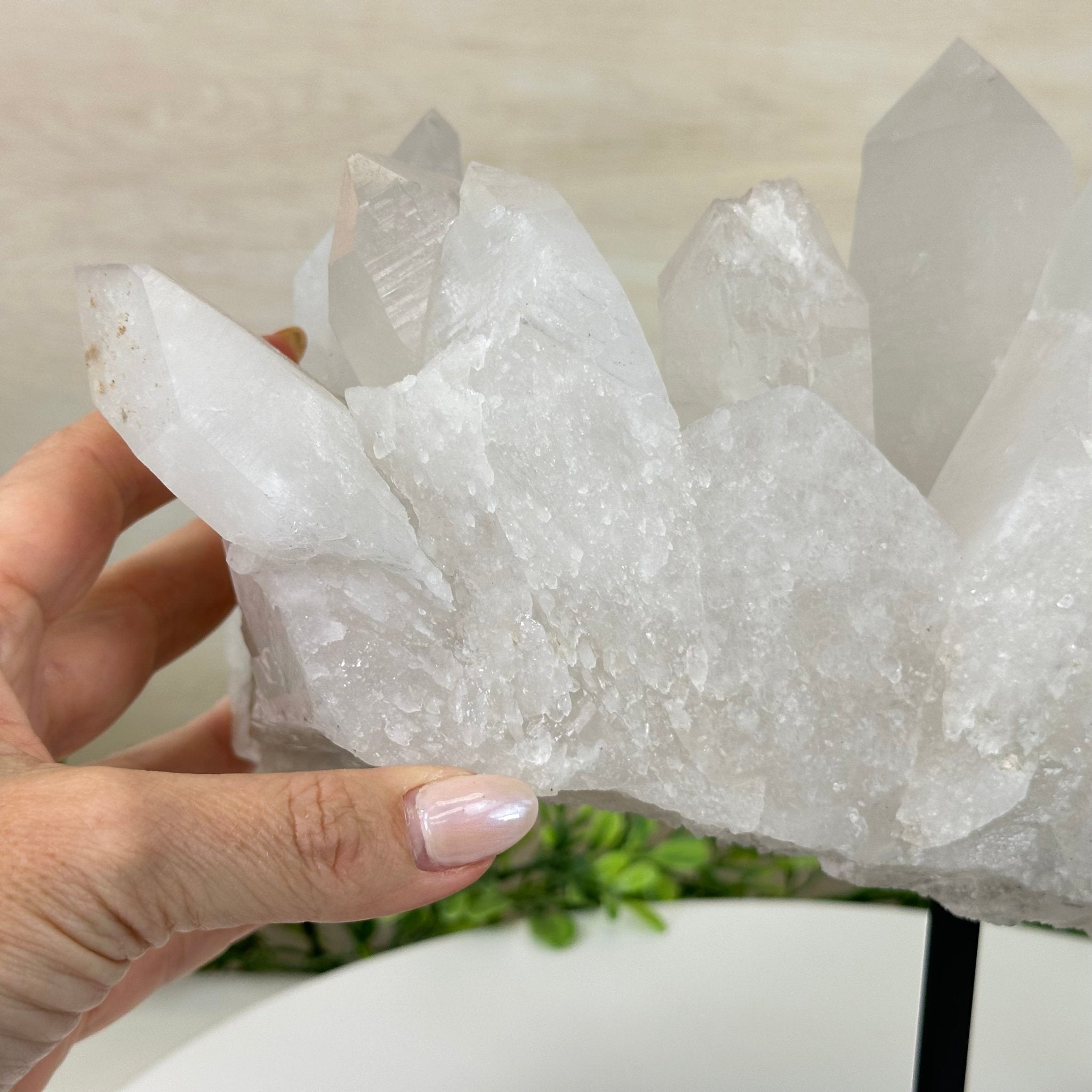 Clear Quartz Crystal Point on a Metal Stand, 13.6 lbs & 11.6" Tall #3122CQ - 037 - Brazil GemsBrazil GemsClear Quartz Crystal Point on a Metal Stand, 13.6 lbs & 11.6" Tall #3122CQ - 037Crystal Points3122CQ - 037