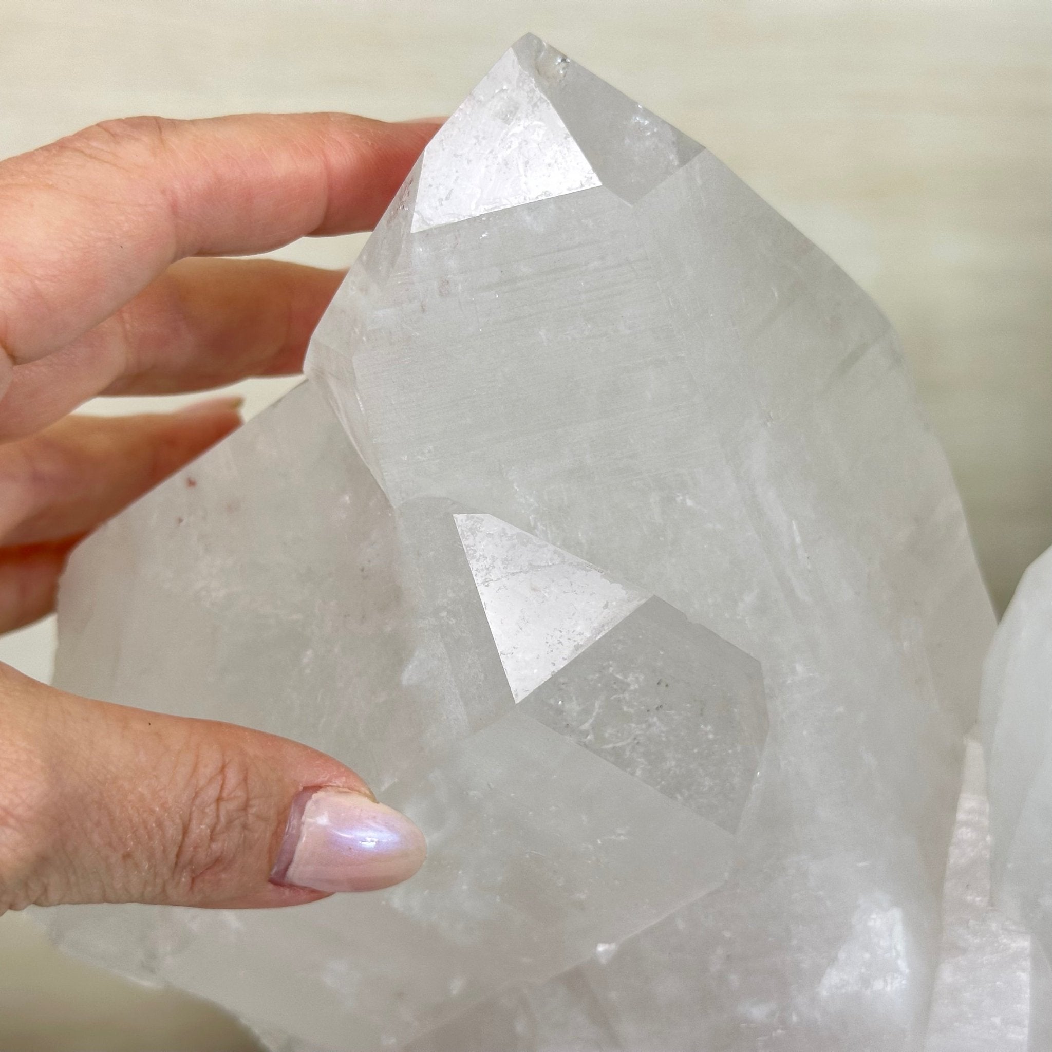 Clear Quartz Crystal Point on a Metal Stand, 13.6 lbs & 11.6" Tall #3122CQ - 037 - Brazil GemsBrazil GemsClear Quartz Crystal Point on a Metal Stand, 13.6 lbs & 11.6" Tall #3122CQ - 037Crystal Points3122CQ - 037