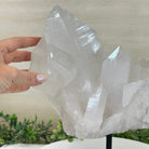 Clear Quartz Crystal Point on a Metal Stand, 13.6 lbs & 11.6" Tall #3122CQ - 037 - Brazil GemsBrazil GemsClear Quartz Crystal Point on a Metal Stand, 13.6 lbs & 11.6" Tall #3122CQ - 037Crystal Points3122CQ - 037