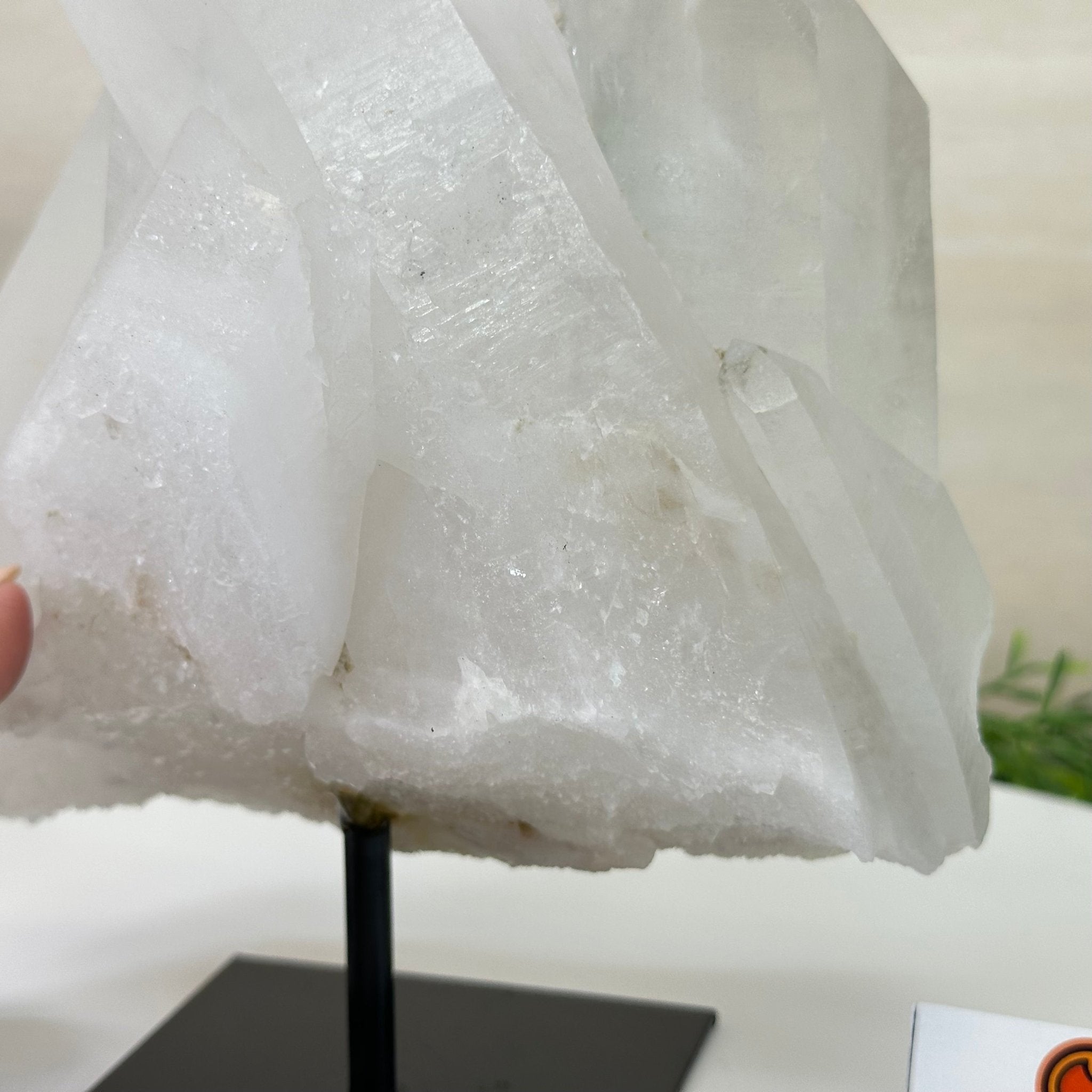 Clear Quartz Crystal Point on a Metal Stand, 5.9 lbs & 8.6" Tall #3122CQ - 035 - Brazil GemsBrazil GemsClear Quartz Crystal Point on a Metal Stand, 5.9 lbs & 8.6" Tall #3122CQ - 035Crystal Points3122CQ - 035