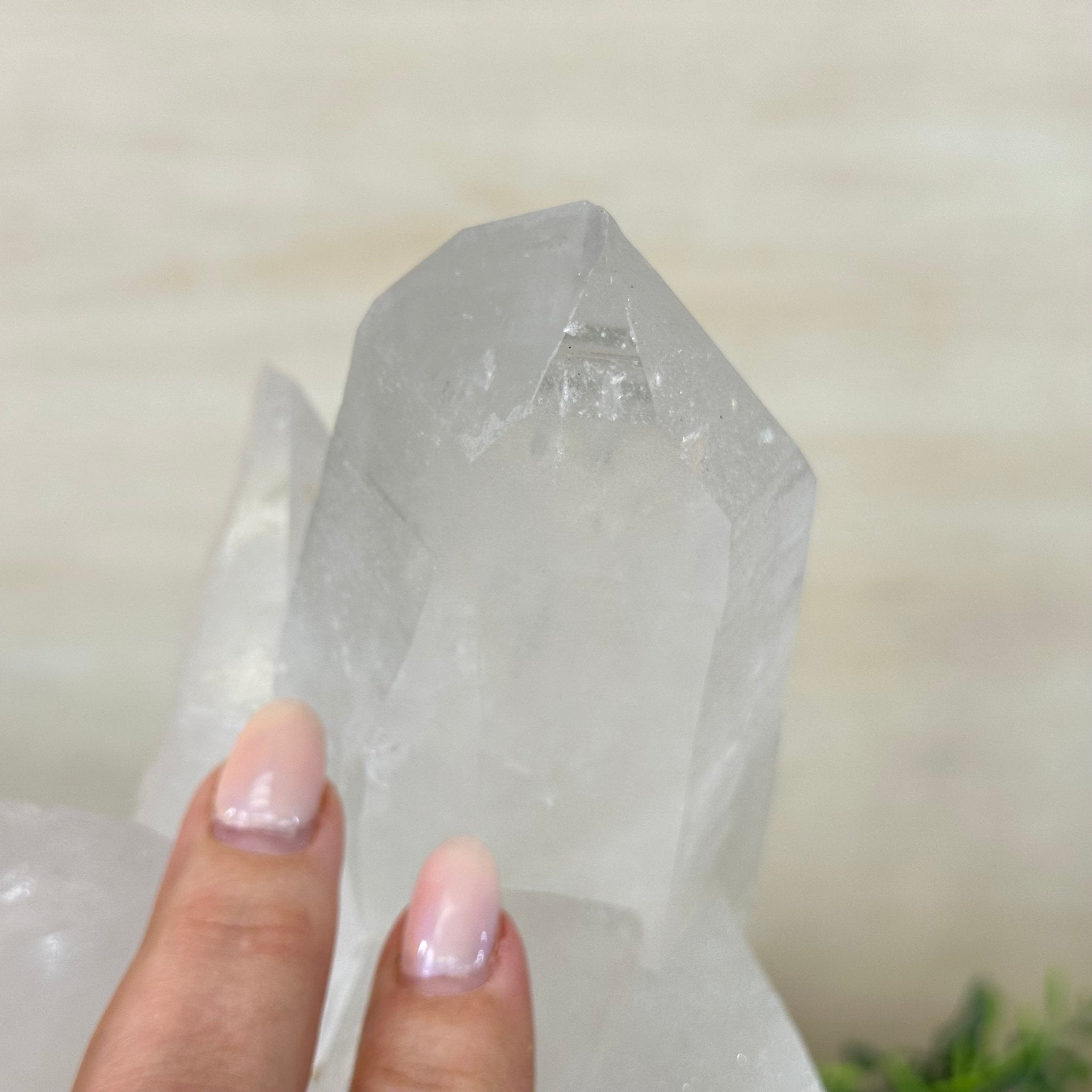 Clear Quartz Crystal Point on a Metal Stand, 5.9 lbs & 8.6" Tall #3122CQ - 035 - Brazil GemsBrazil GemsClear Quartz Crystal Point on a Metal Stand, 5.9 lbs & 8.6" Tall #3122CQ - 035Crystal Points3122CQ - 035