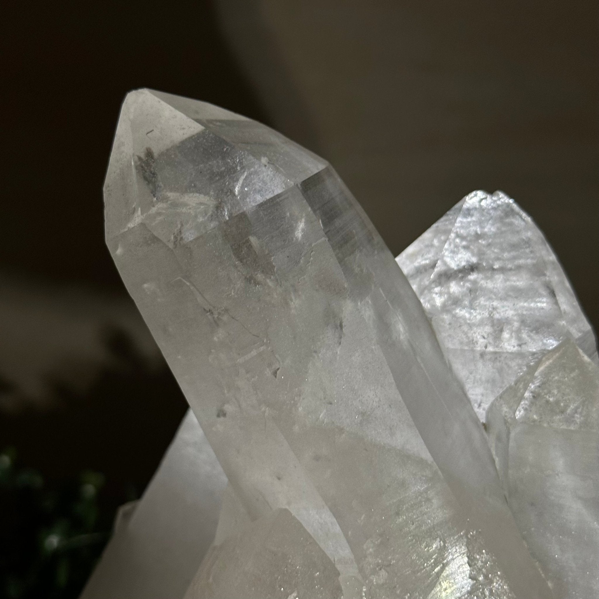 Clear Quartz Crystal Point on a Metal Stand, 5.9 lbs & 8.6" Tall #3122CQ - 035 - Brazil GemsBrazil GemsClear Quartz Crystal Point on a Metal Stand, 5.9 lbs & 8.6" Tall #3122CQ - 035Crystal Points3122CQ - 035