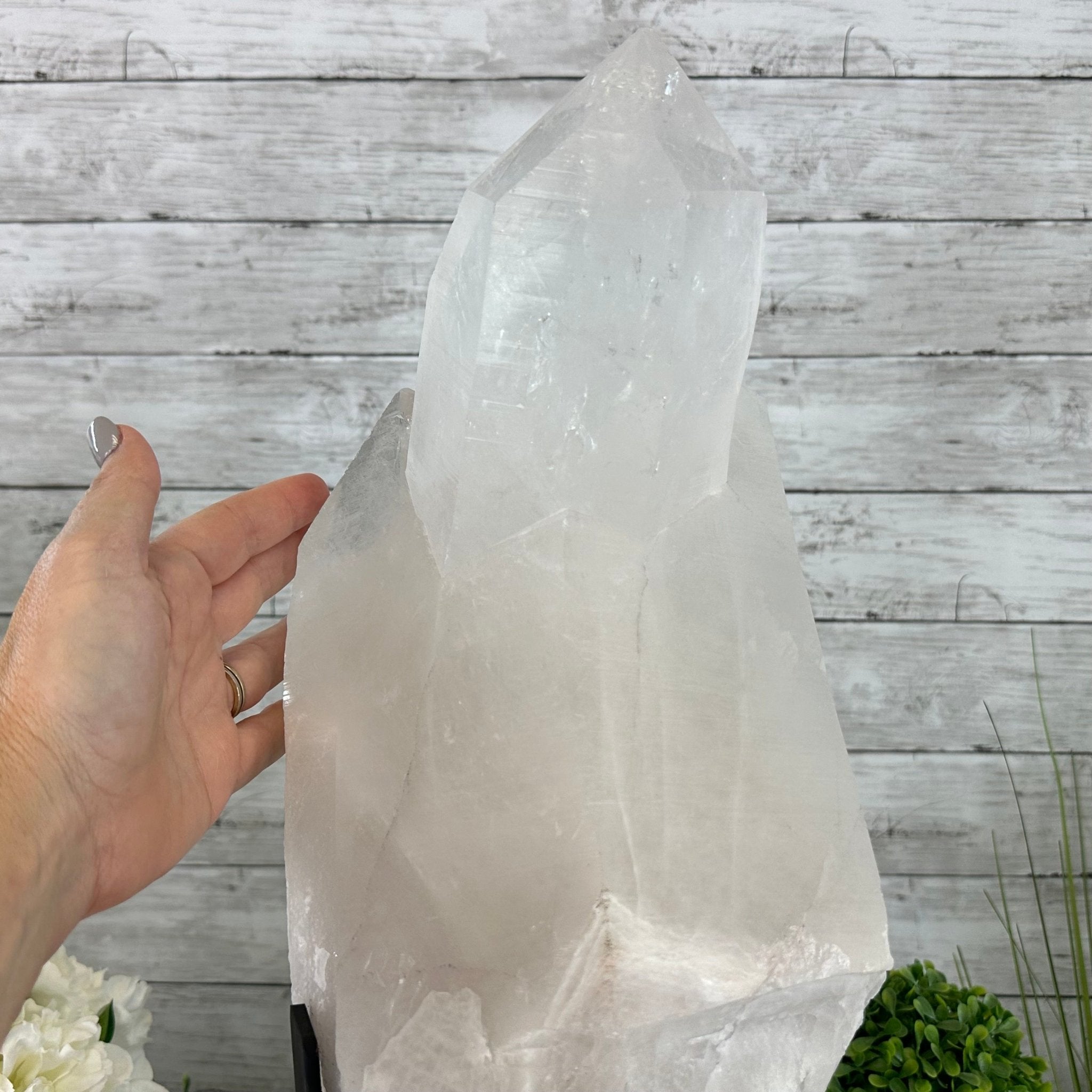 Clear Quartz Crystal Point on Rotating Base, 38.7 lbs & 20.5" Tall #3120CQ-007 - Brazil GemsBrazil GemsClear Quartz Crystal Point on Rotating Base, 38.7 lbs & 20.5" Tall #3120CQ-007Crystal Points3120CQ-007