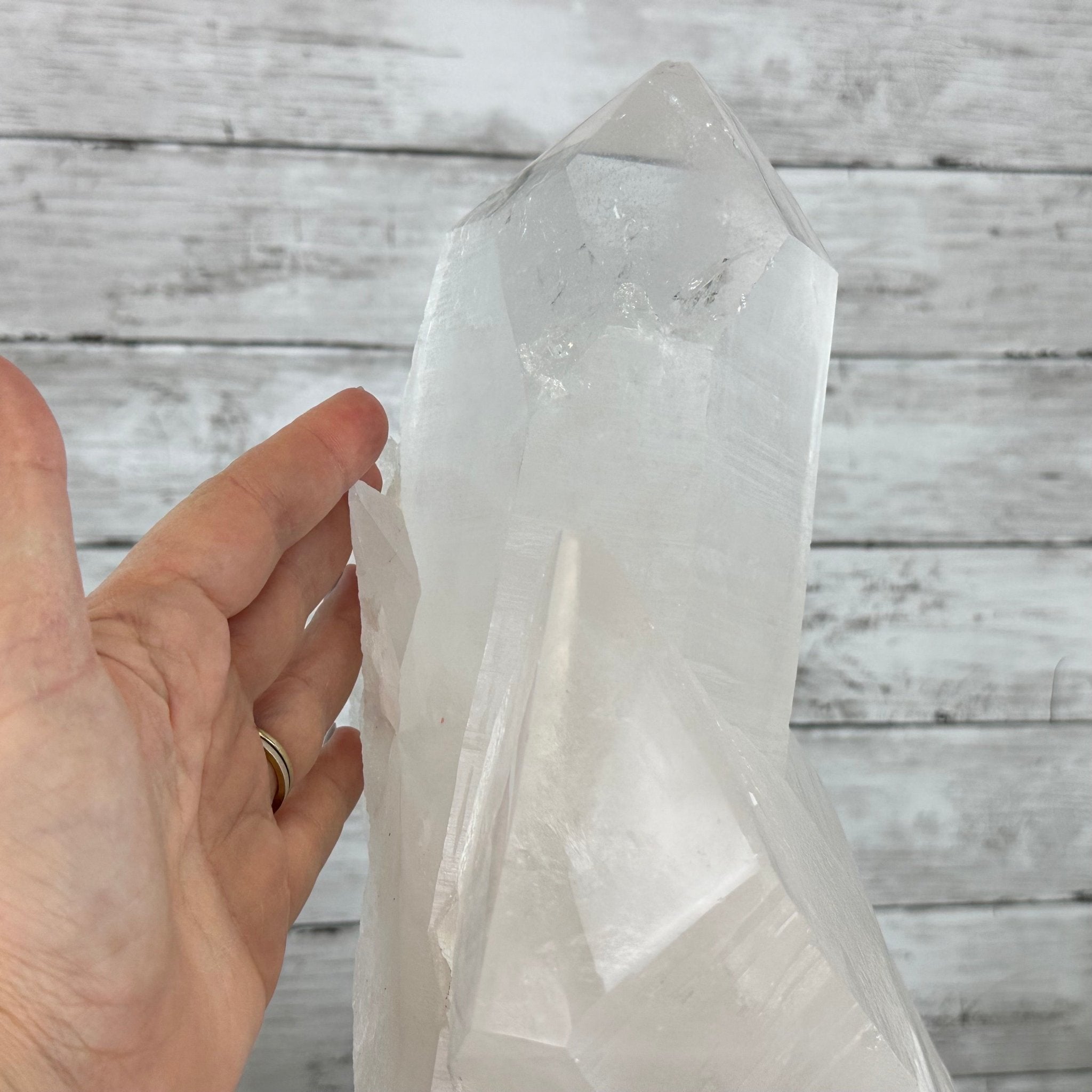 Clear Quartz Crystal Point on Rotating Base, 38.7 lbs & 20.5" Tall #3120CQ-007 - Brazil GemsBrazil GemsClear Quartz Crystal Point on Rotating Base, 38.7 lbs & 20.5" Tall #3120CQ-007Crystal Points3120CQ-007