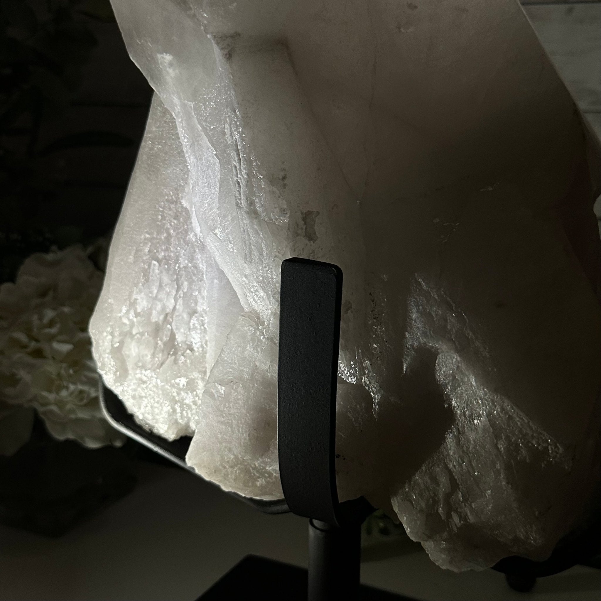 Clear Quartz Crystal Point on Rotating Base, 38.7 lbs & 20.5" Tall #3120CQ-007 - Brazil GemsBrazil GemsClear Quartz Crystal Point on Rotating Base, 38.7 lbs & 20.5" Tall #3120CQ-007Crystal Points3120CQ-007