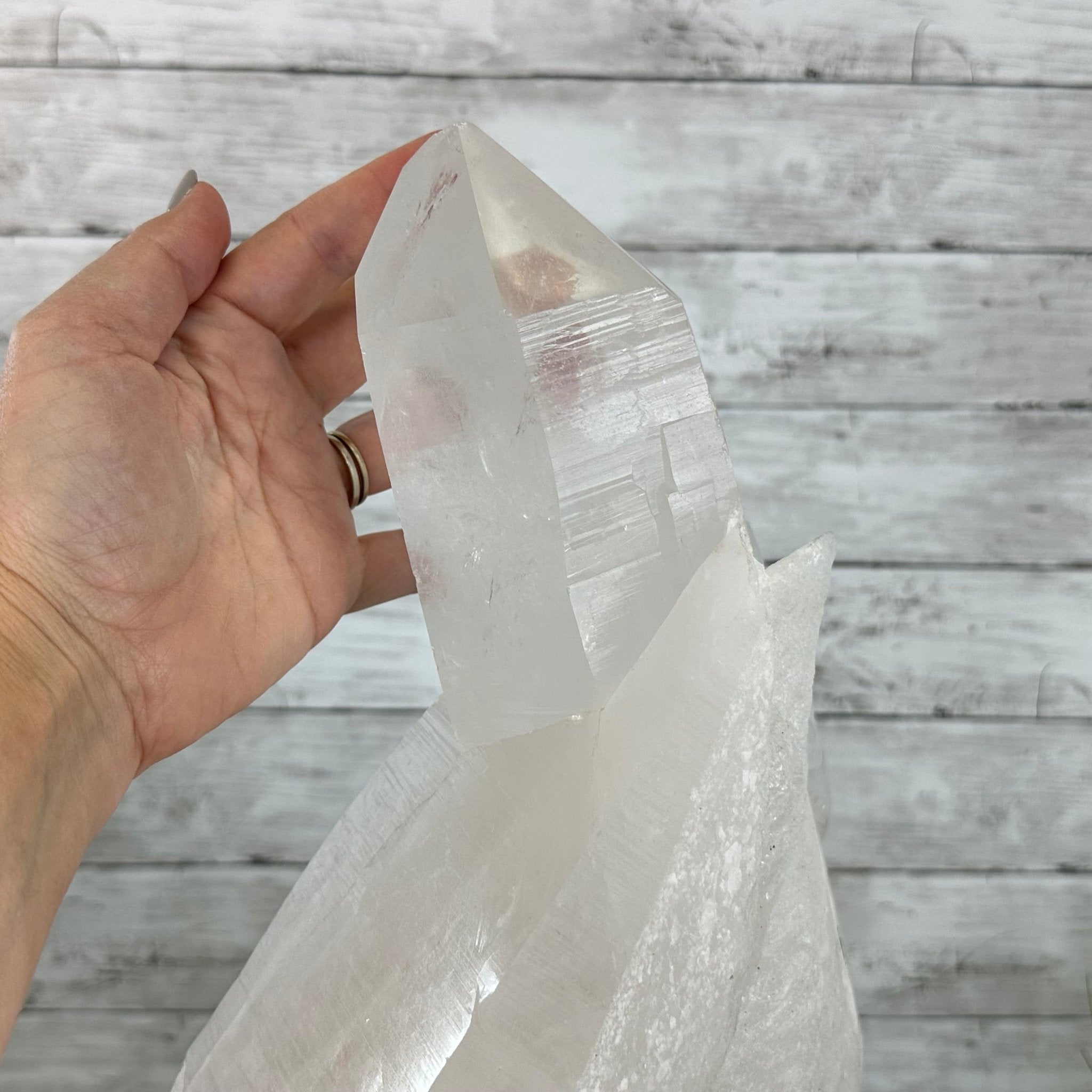 Clear Quartz Crystal Point on Rotating Base, 38.7 lbs & 20.5" Tall #3120CQ-007 - Brazil GemsBrazil GemsClear Quartz Crystal Point on Rotating Base, 38.7 lbs & 20.5" Tall #3120CQ-007Crystal Points3120CQ-007