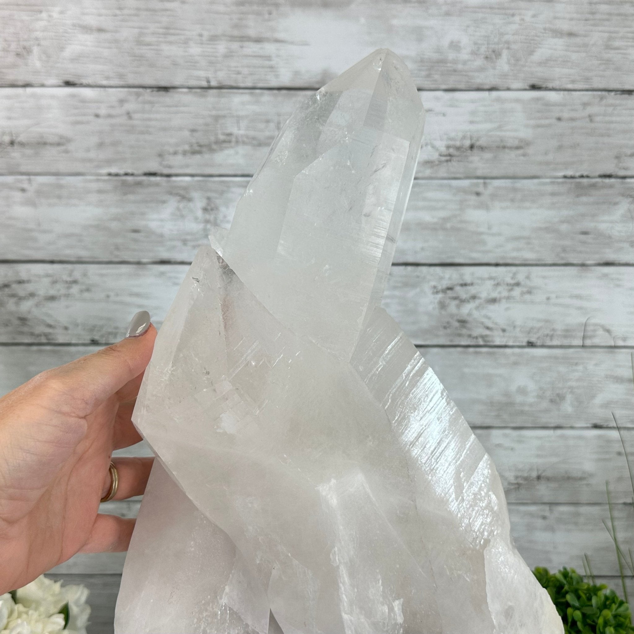 Clear Quartz Crystal Point on Rotating Base, 38.7 lbs & 20.5" Tall #3120CQ-007 - Brazil GemsBrazil GemsClear Quartz Crystal Point on Rotating Base, 38.7 lbs & 20.5" Tall #3120CQ-007Crystal Points3120CQ-007