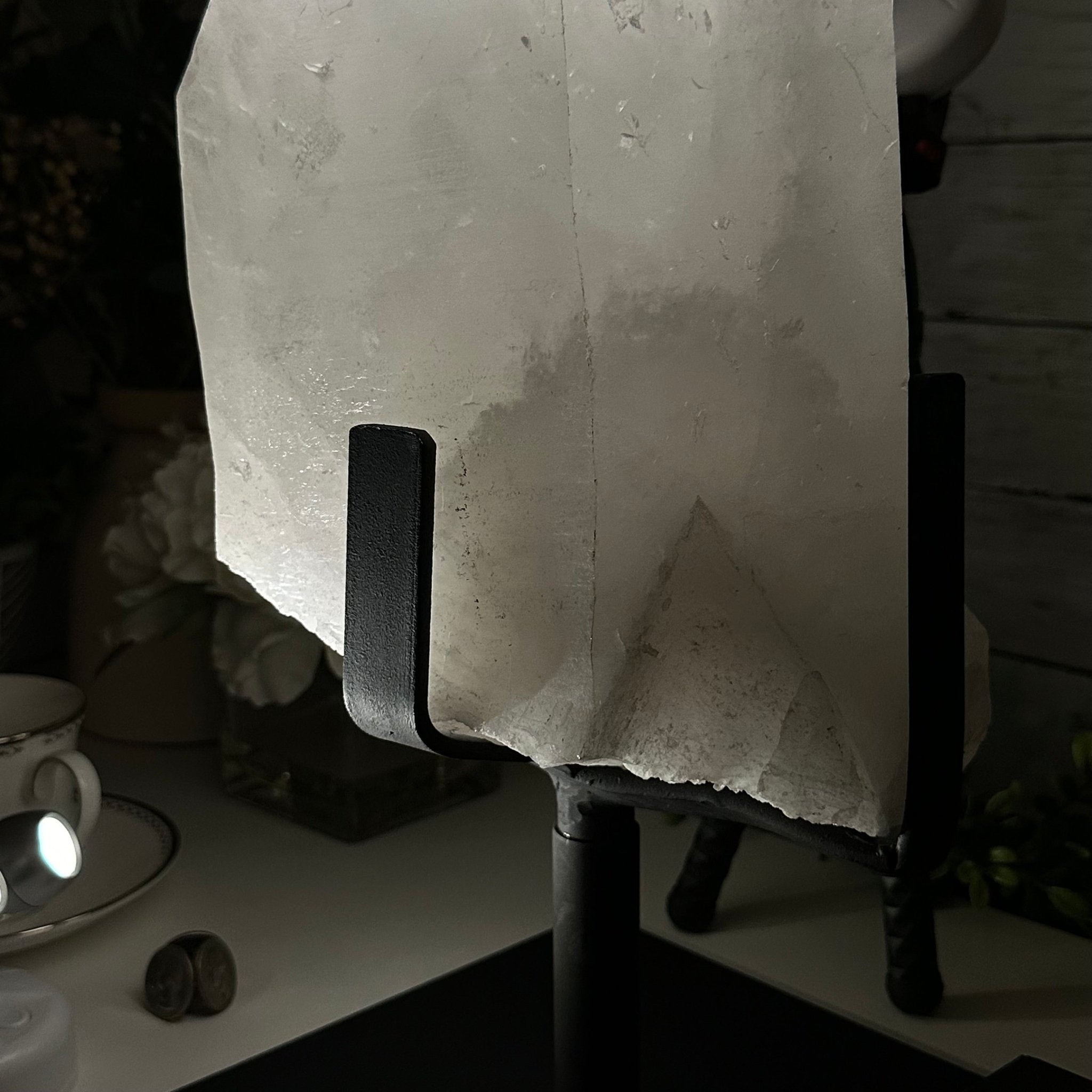 Clear Quartz Crystal Point on Rotating Base, 40.1 lbs & 18.4" Tall #3120CQ-008 - Brazil GemsBrazil GemsClear Quartz Crystal Point on Rotating Base, 40.1 lbs & 18.4" Tall #3120CQ-008Crystal Points3120CQ-008