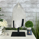 Clear Quartz Crystal Point on Rotating Base, 40.1 lbs & 18.4" Tall #3120CQ-008 - Brazil GemsBrazil GemsClear Quartz Crystal Point on Rotating Base, 40.1 lbs & 18.4" Tall #3120CQ-008Crystal Points3120CQ-008