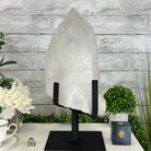 Clear Quartz Crystal Point on Rotating Base, 40.1 lbs & 18.4" Tall #3120CQ-008 - Brazil GemsBrazil GemsClear Quartz Crystal Point on Rotating Base, 40.1 lbs & 18.4" Tall #3120CQ-008Crystal Points3120CQ-008